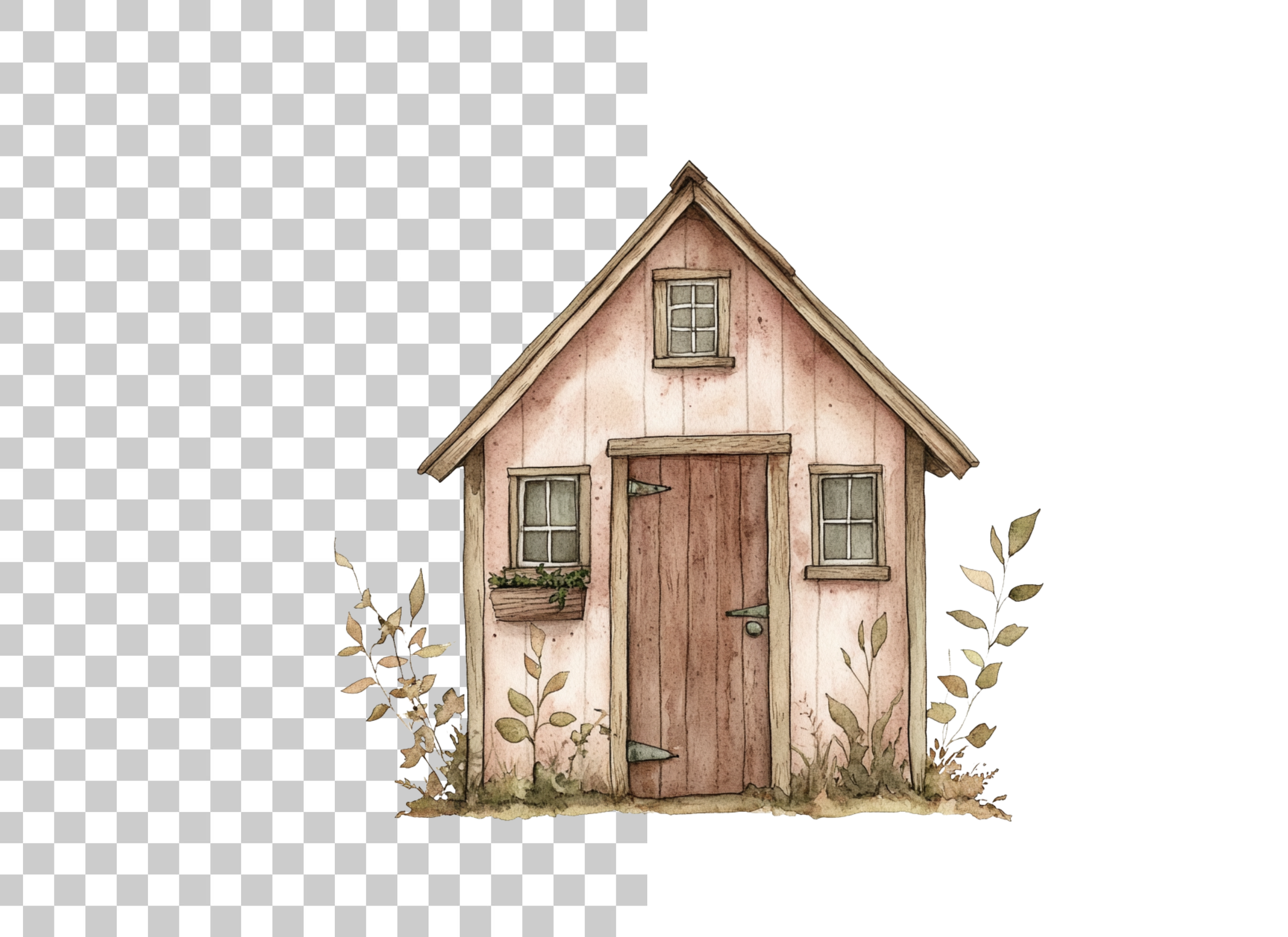 Rustic Garden Shed Clipart Bundle