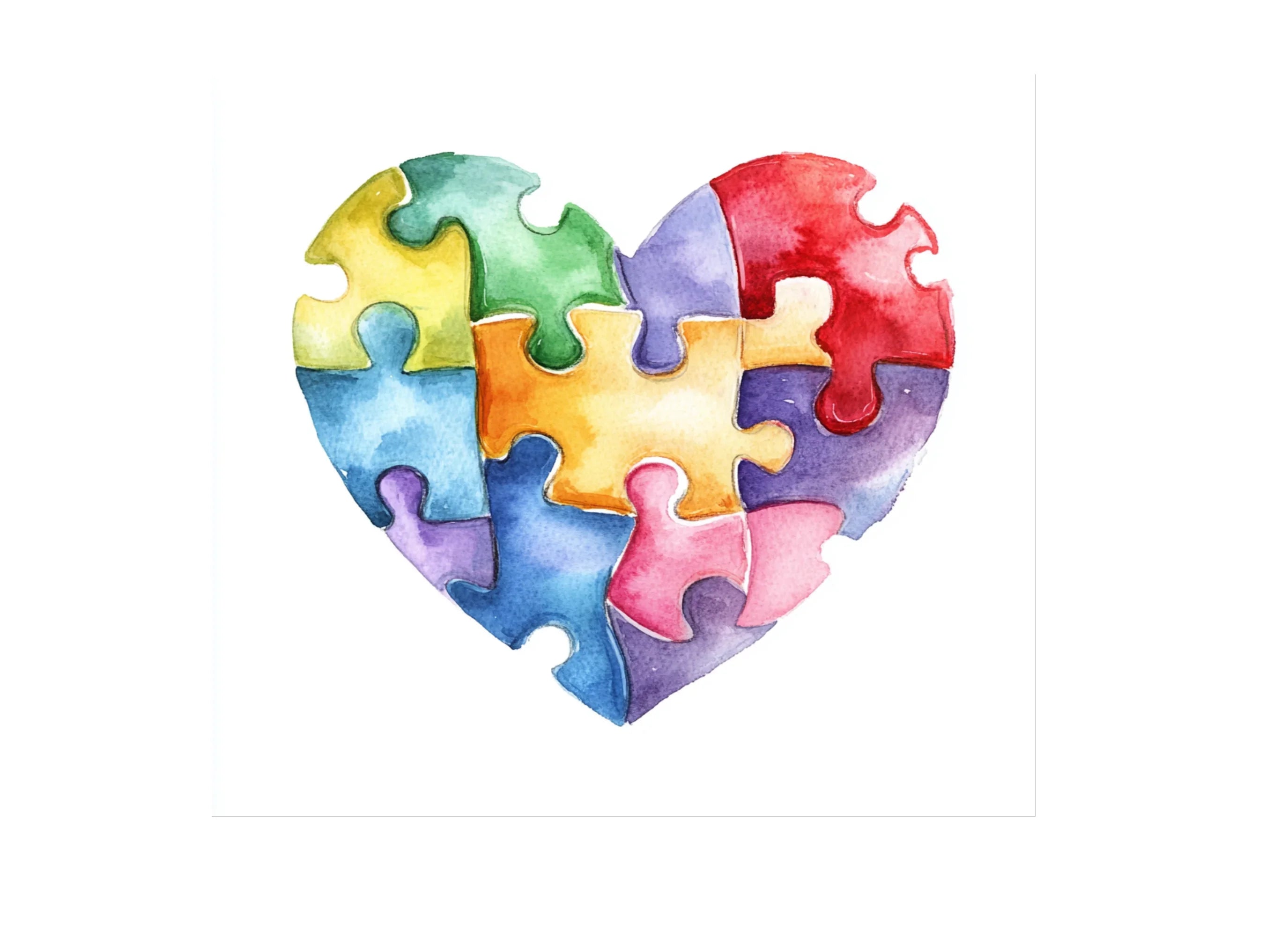 Puzzle Heart Clipart Bundle