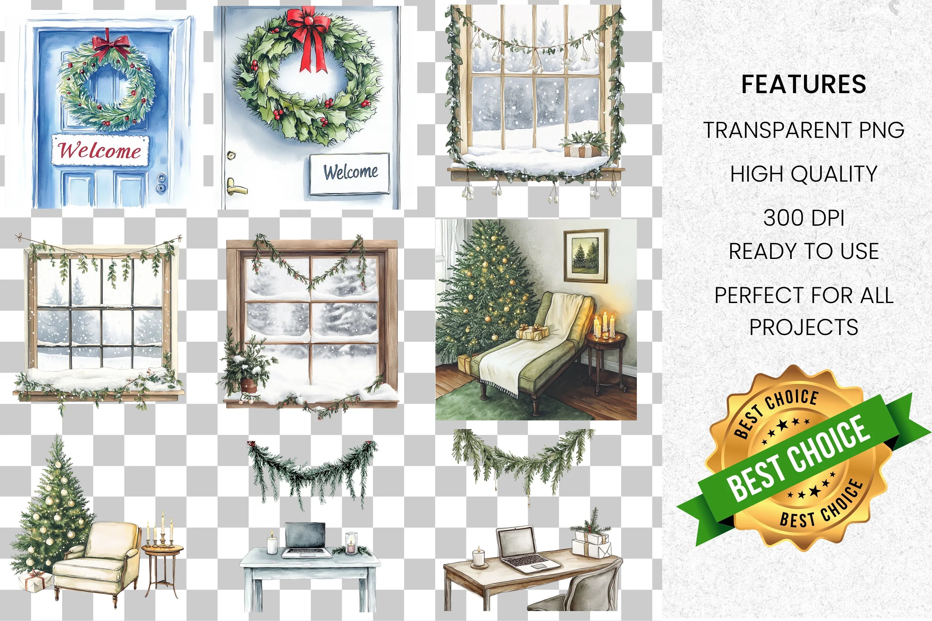 Cozy Christmas Clipart Bundle