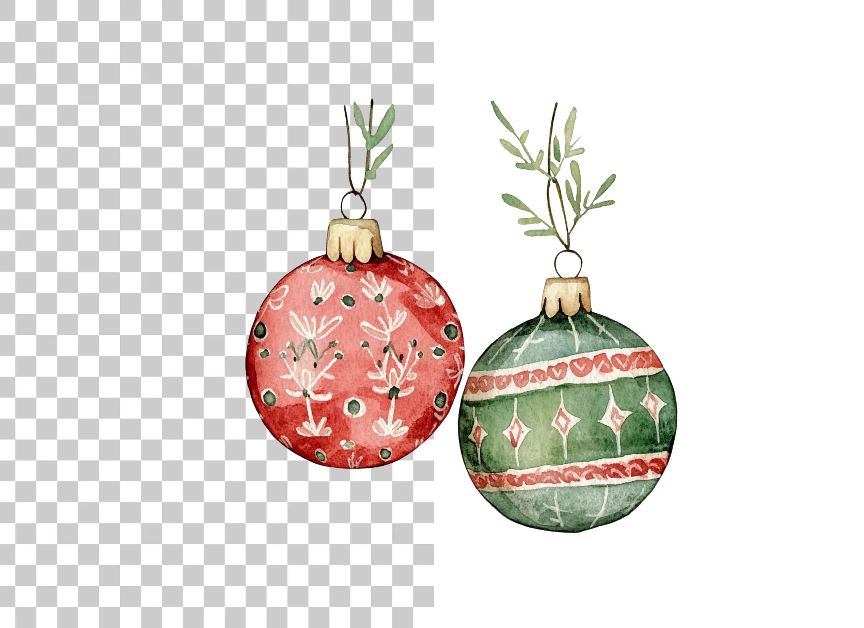 Festive Ornaments Clipart Bundle