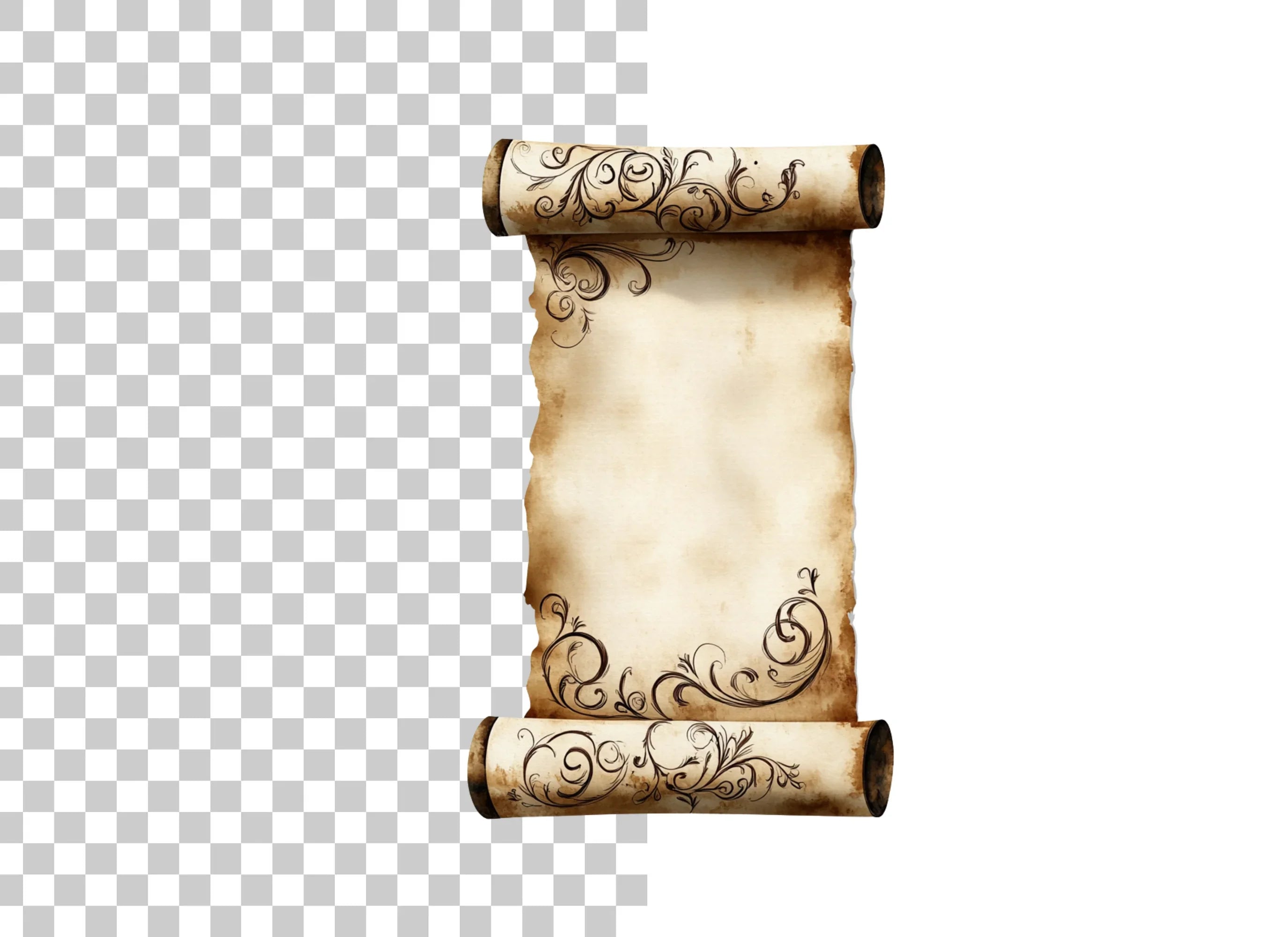 Ornate Floral Scroll Clipart Bundle