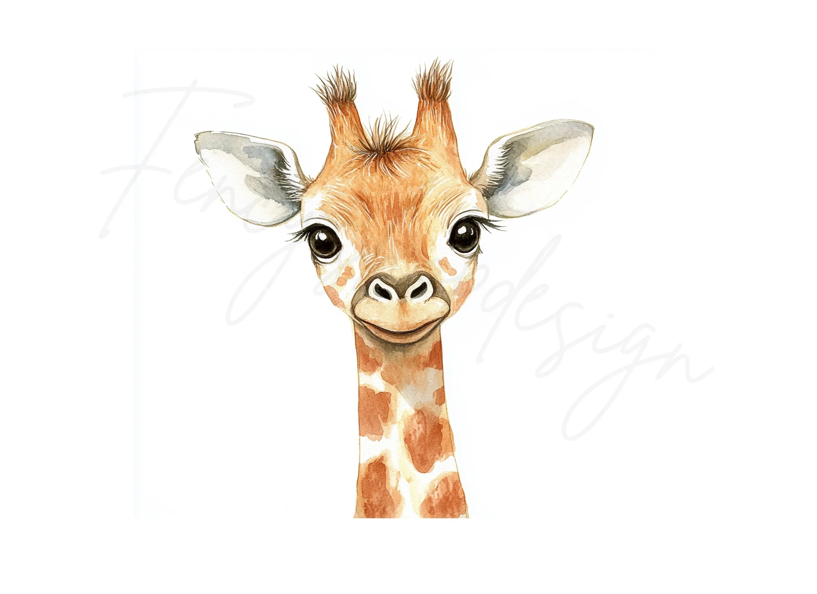 Cute Baby Giraffe Faces Clipart Bundle
