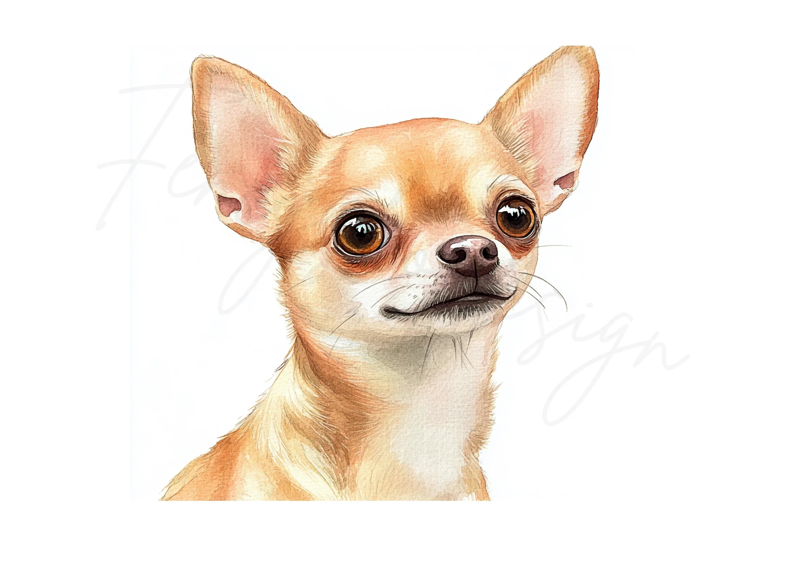 Cute Chihuahua Dog Head Portrait Clipart Bundle