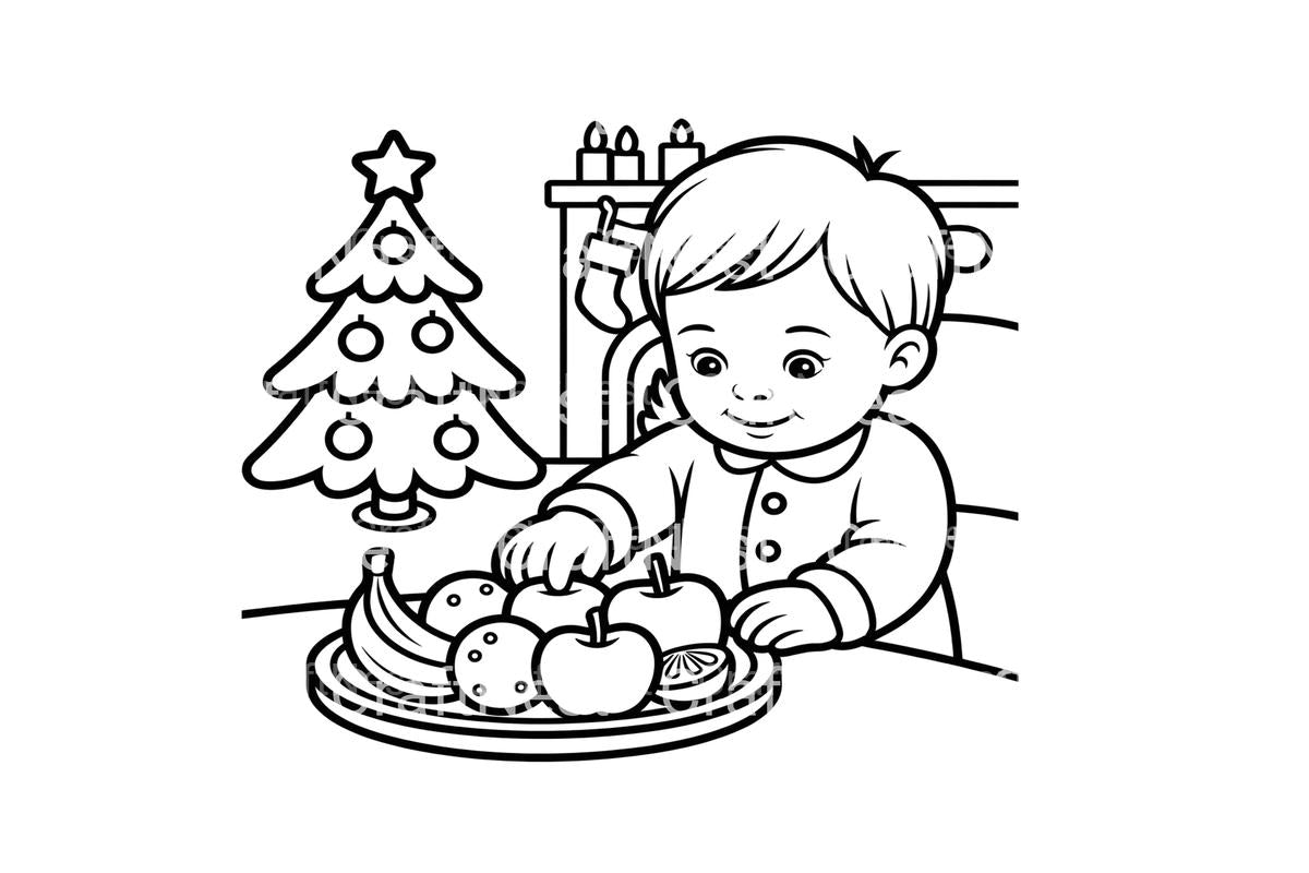 Christmas Fruit Basket Coloring Books