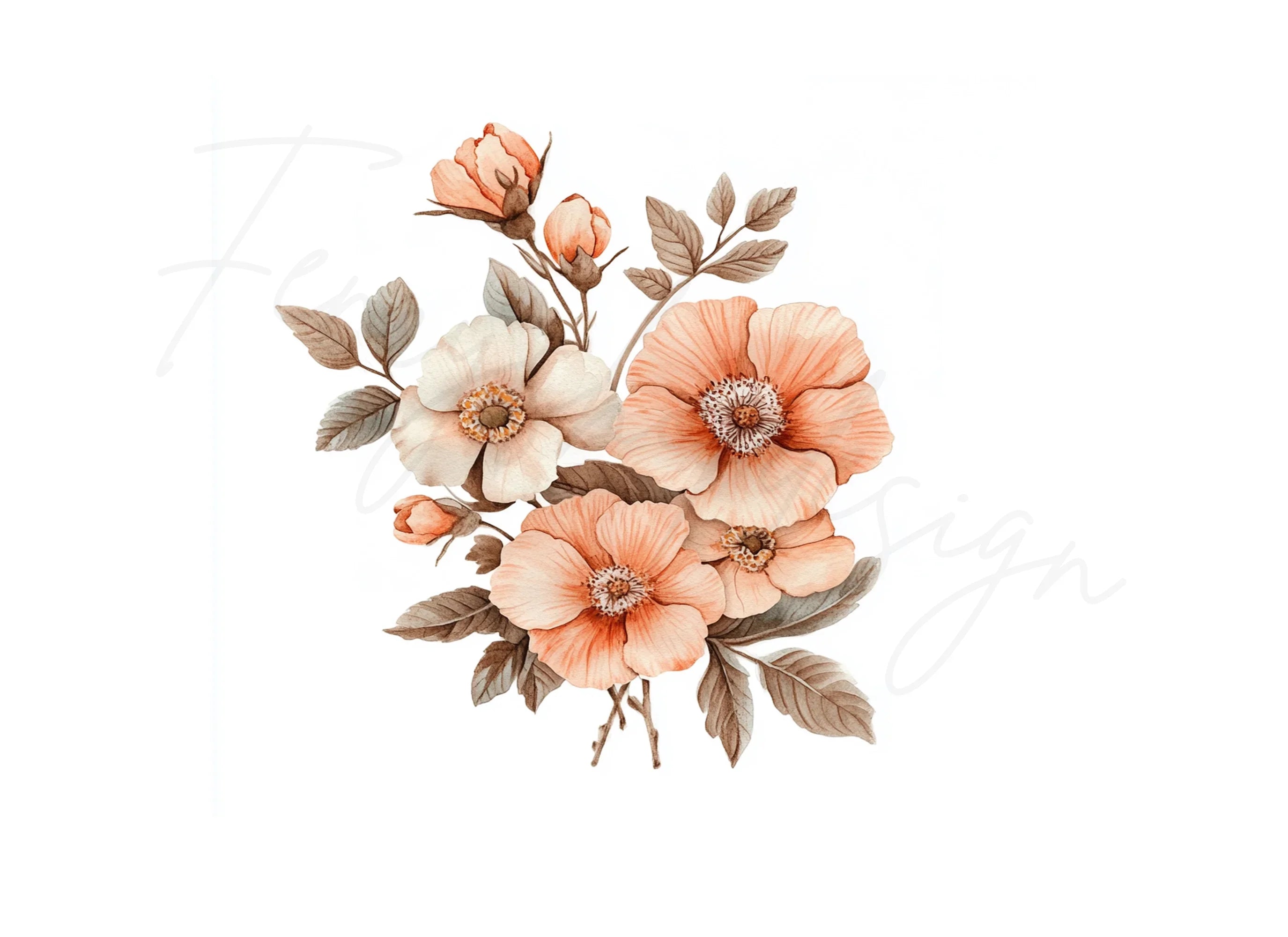 Boho Flower Clipart Bundle
