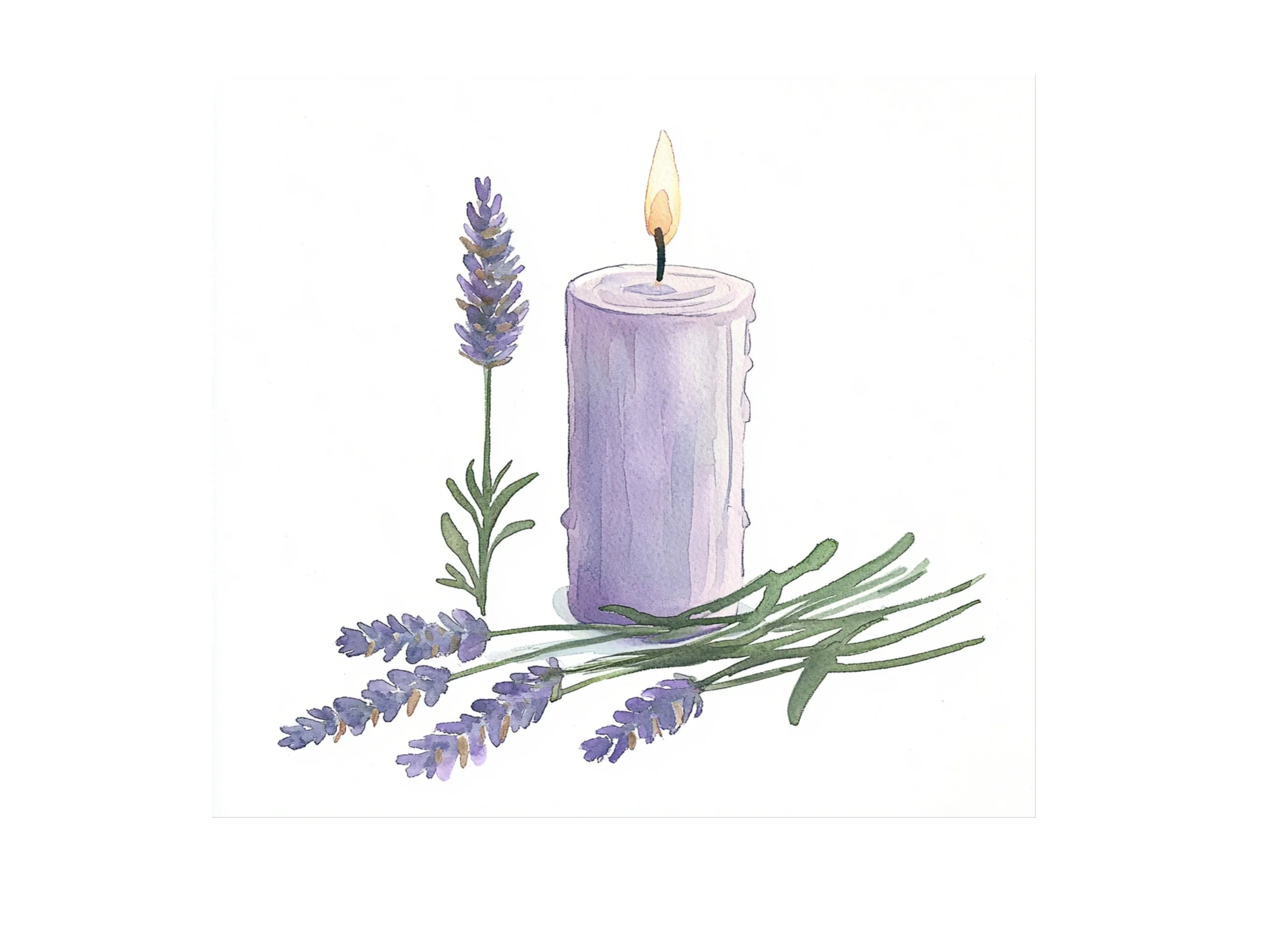 Lavender Candle Clipart Bundle
