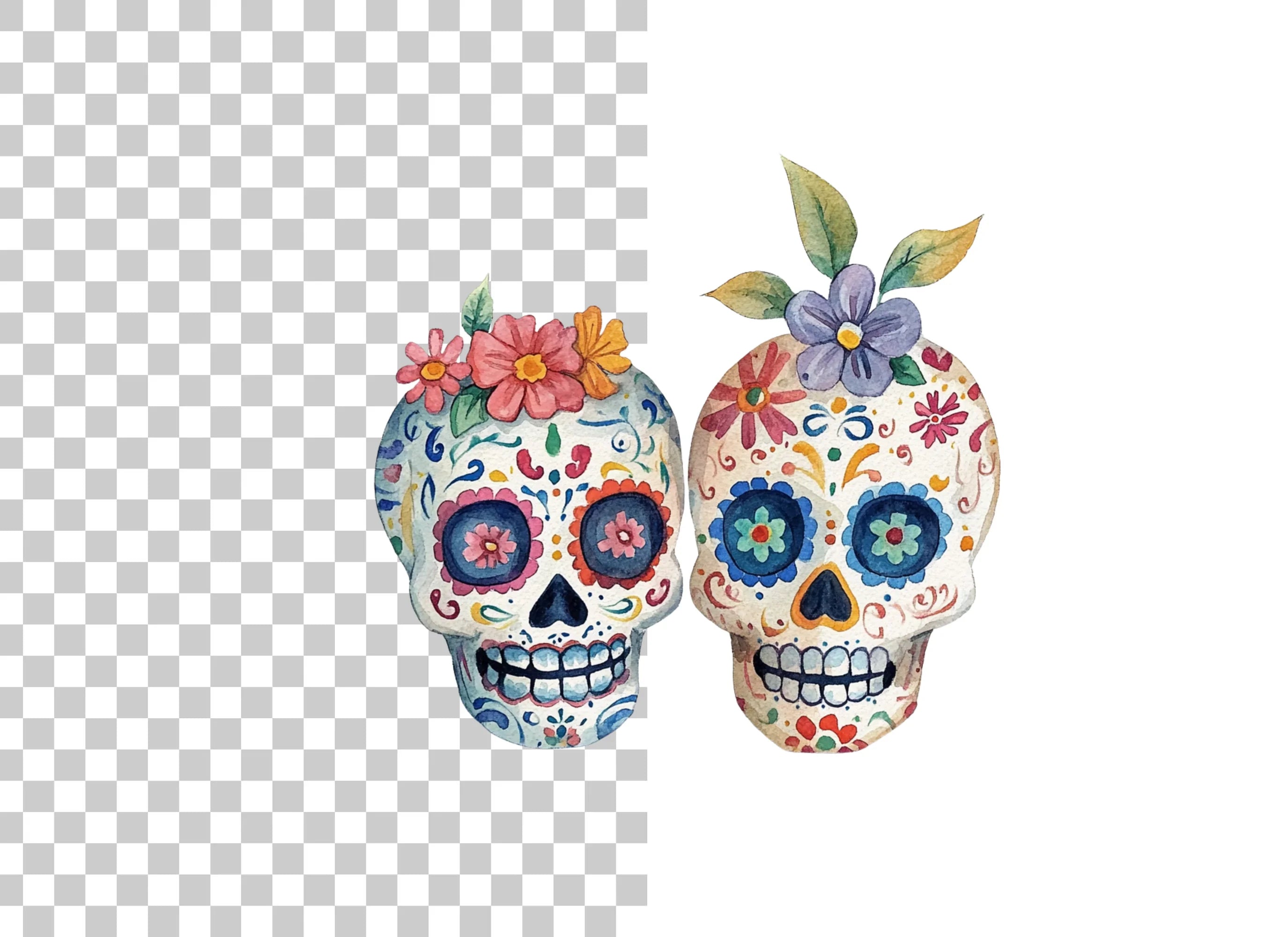Sugar Skull Couples Clipart Bundle