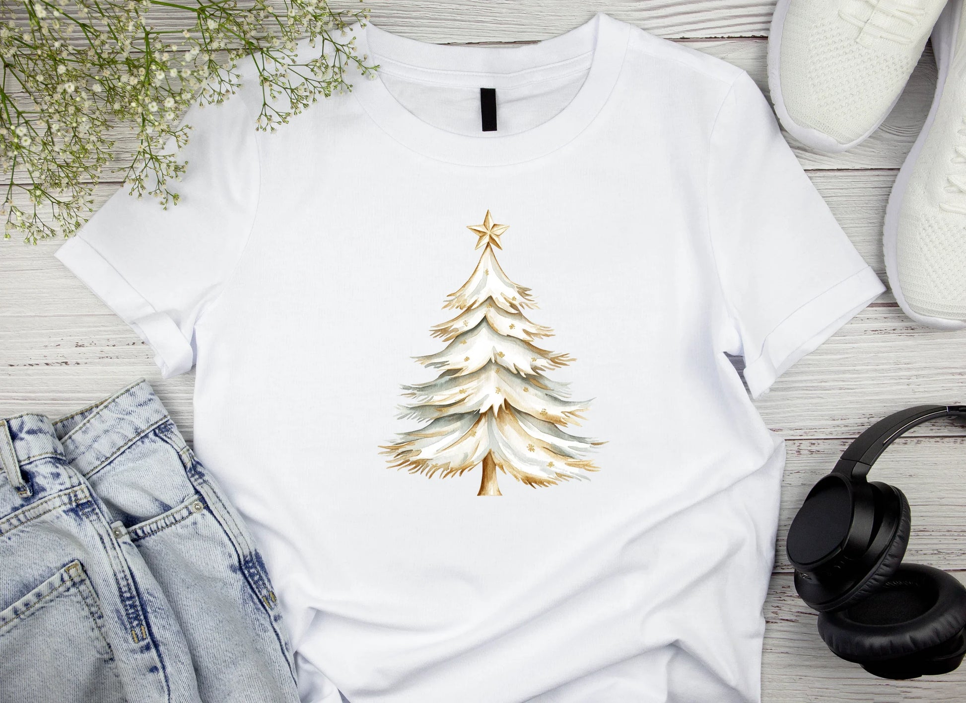Golden Christmas Tree Clipart Bundle - CraftNest - Digital Crafting and Art