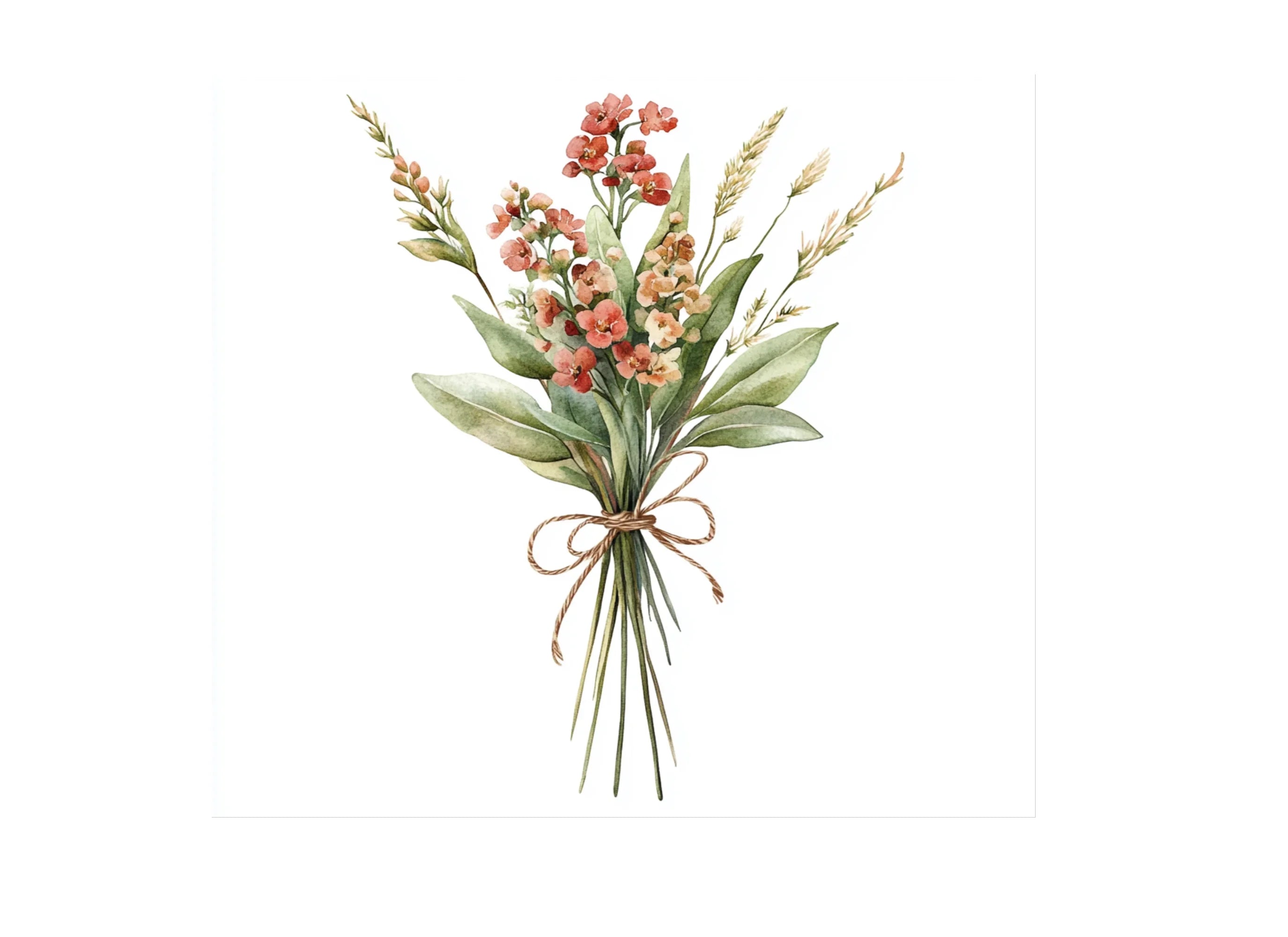 Rustic Floral Bouquet Clipart Bundle
