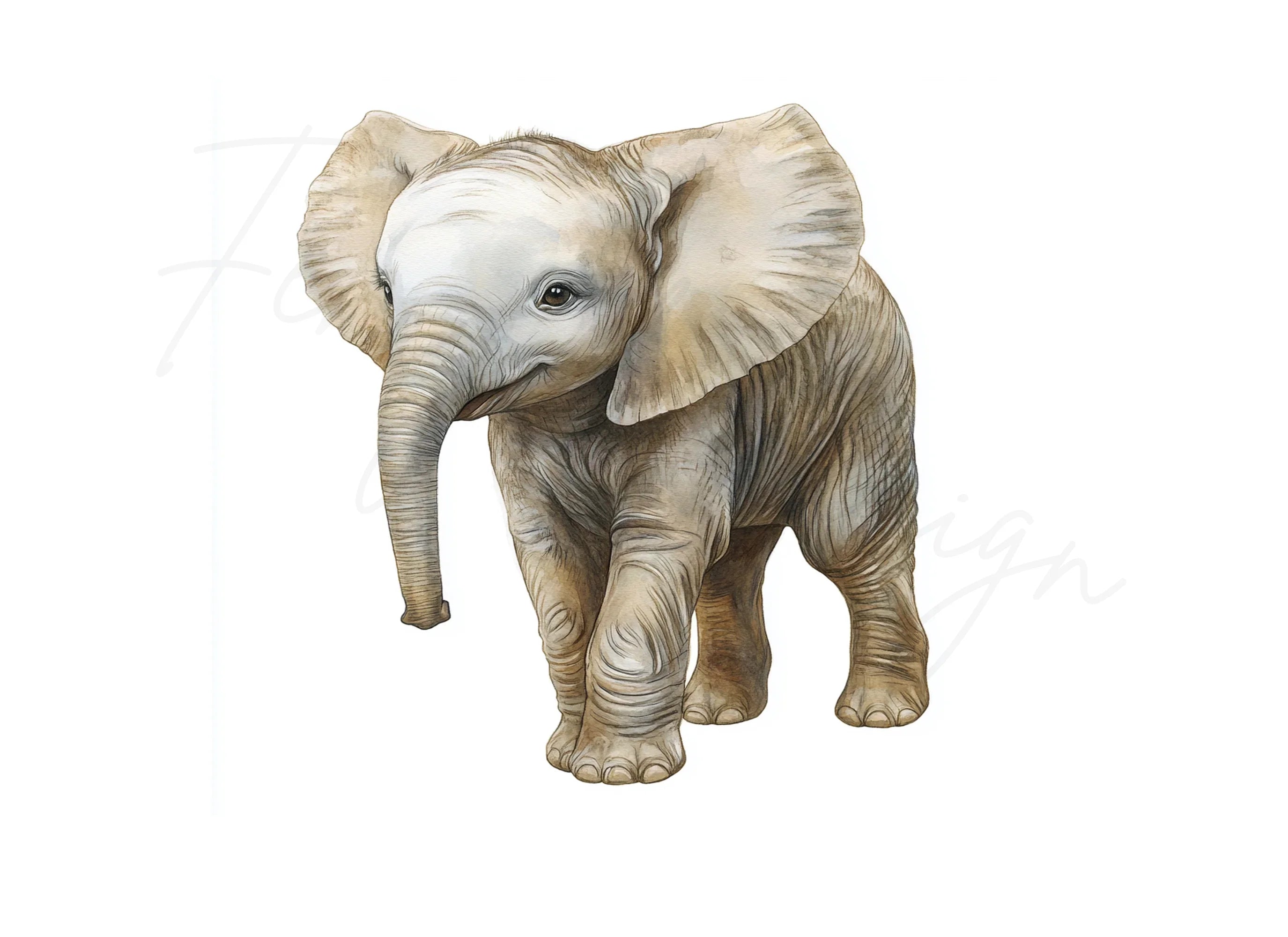 Cute Baby Elephant Clipart Bundle