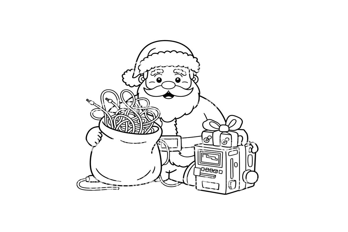 Santa Tech Troubles Coloring Books