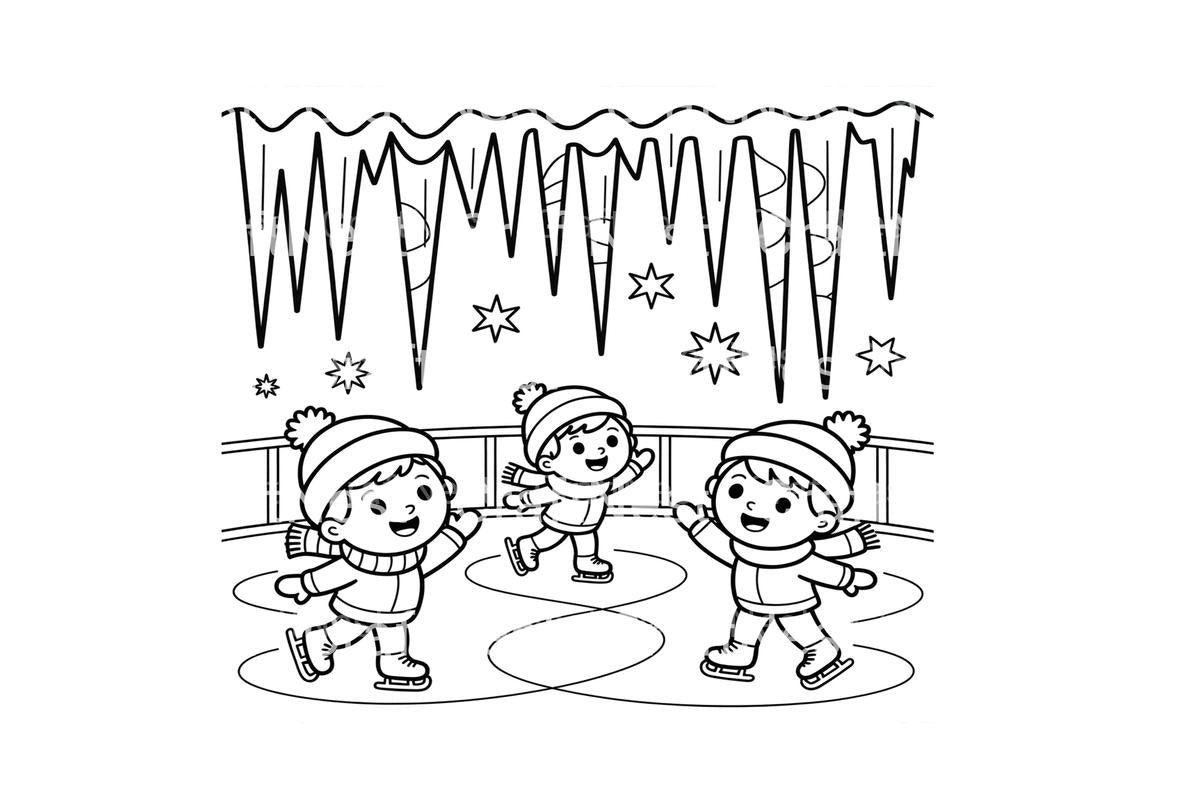 Winter Ice Skating Fun Coloring Books