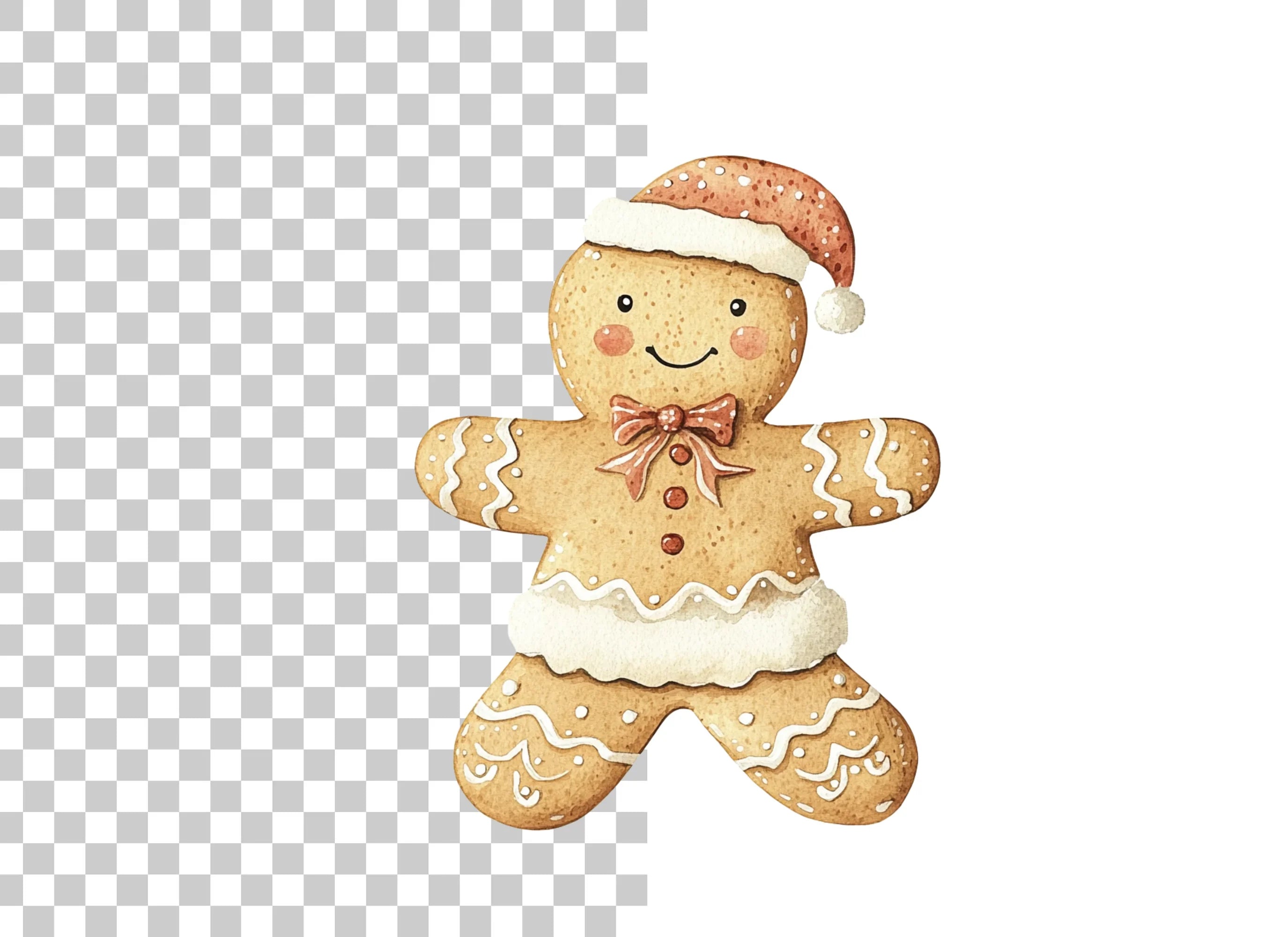 Cute Gingerbread Man Christmas Clipart Bundle