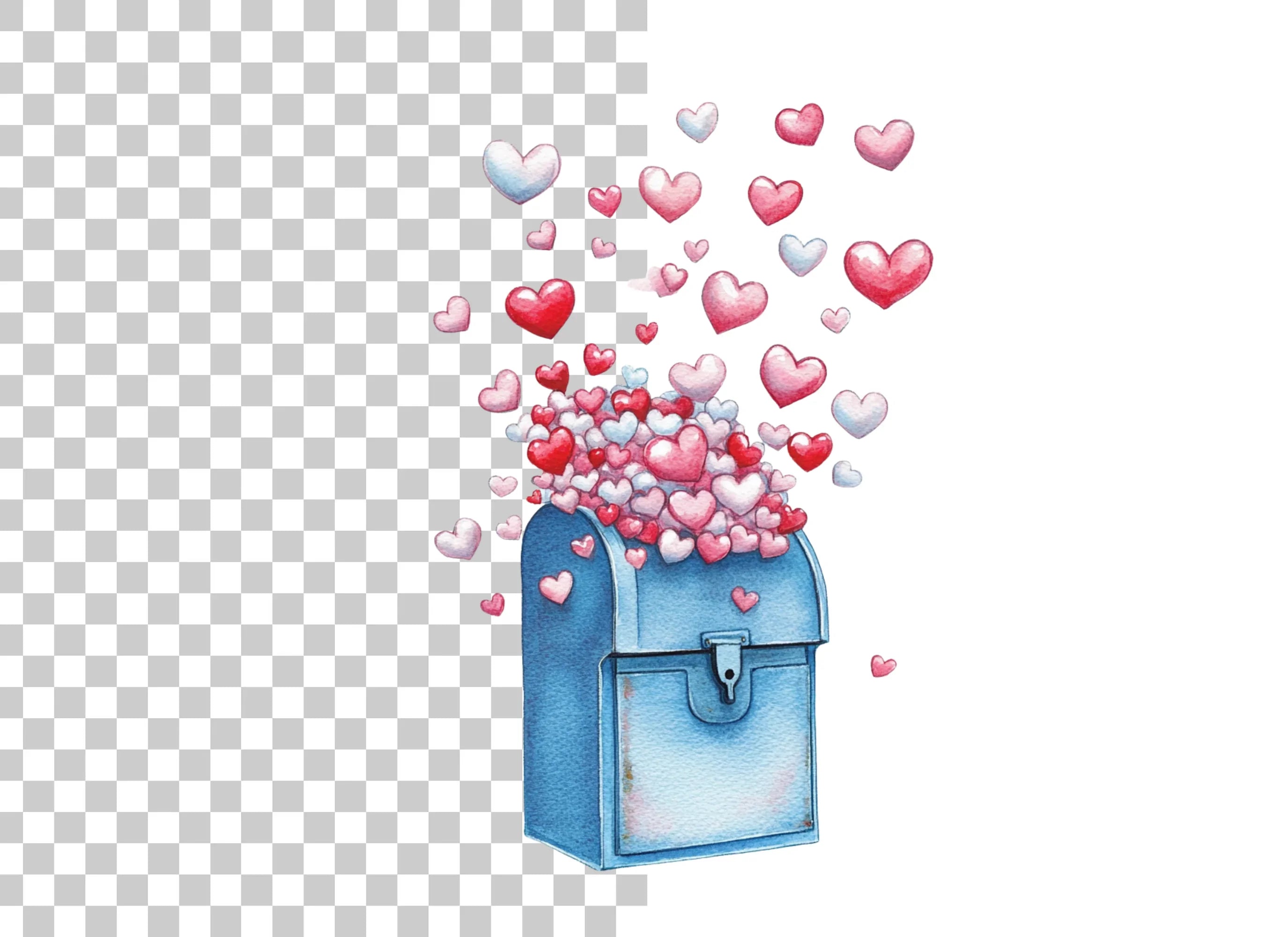 Hearts Falling From Mailbox Clipart Bundle