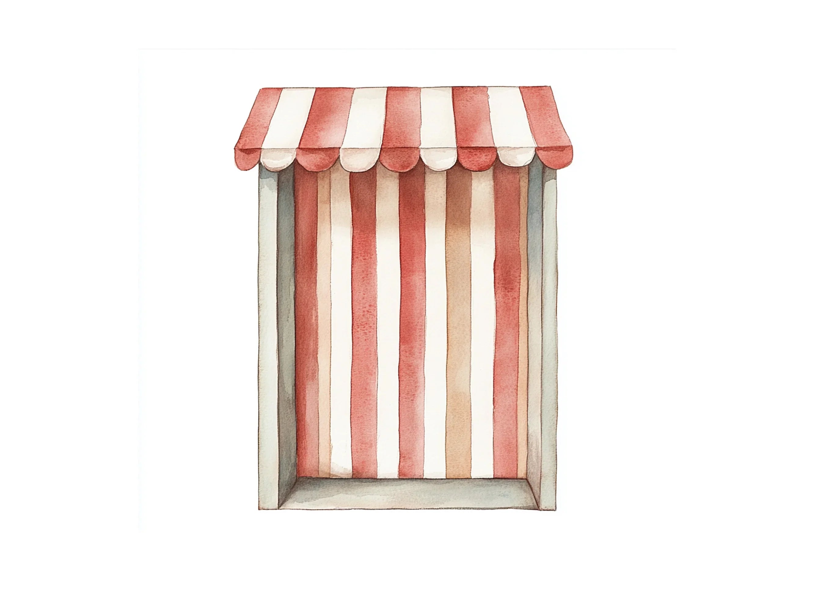 Red and White Striped Awning Clipart Bundle