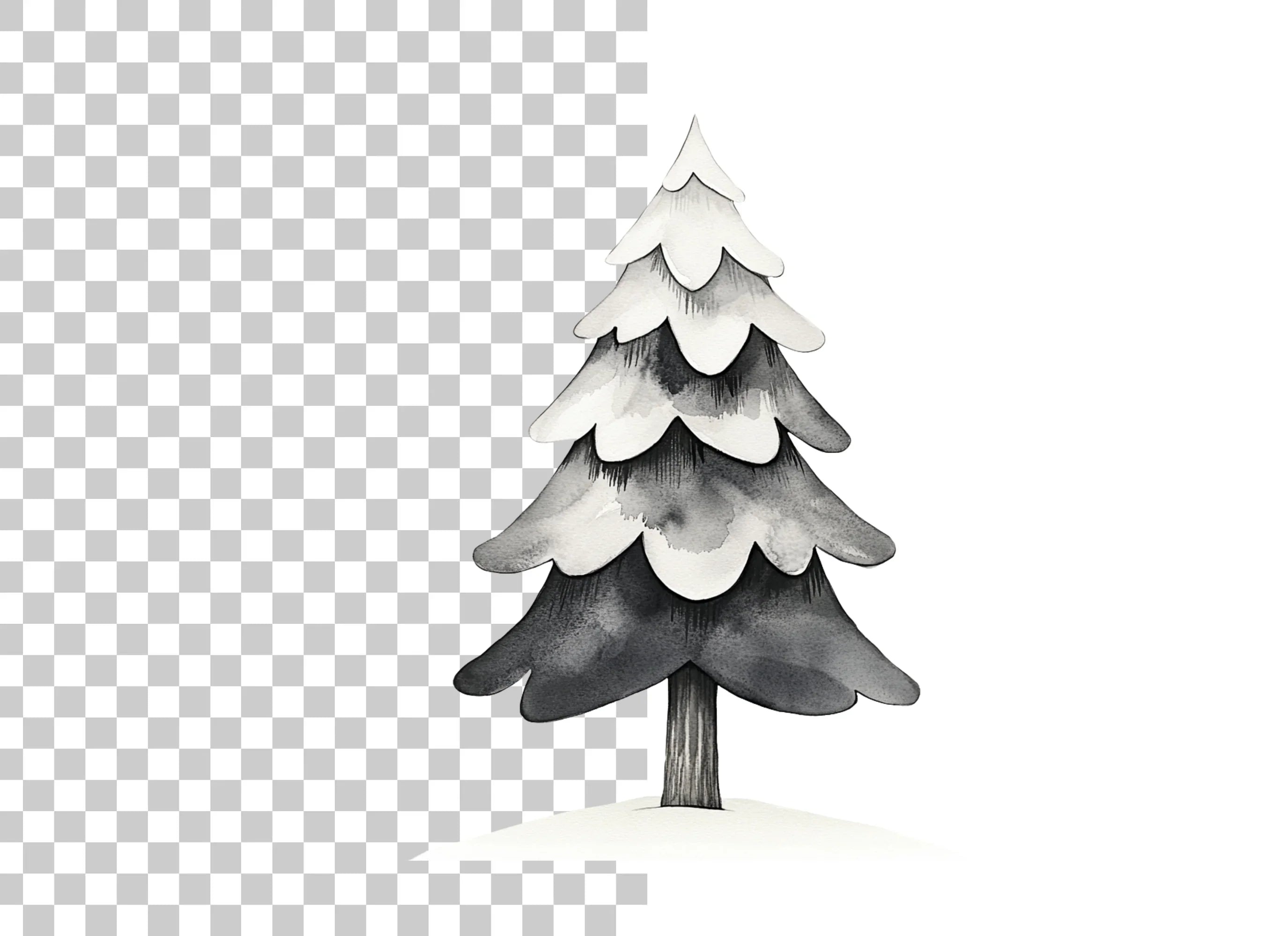 Snowy Pine Tree Winter Clipart Bundle