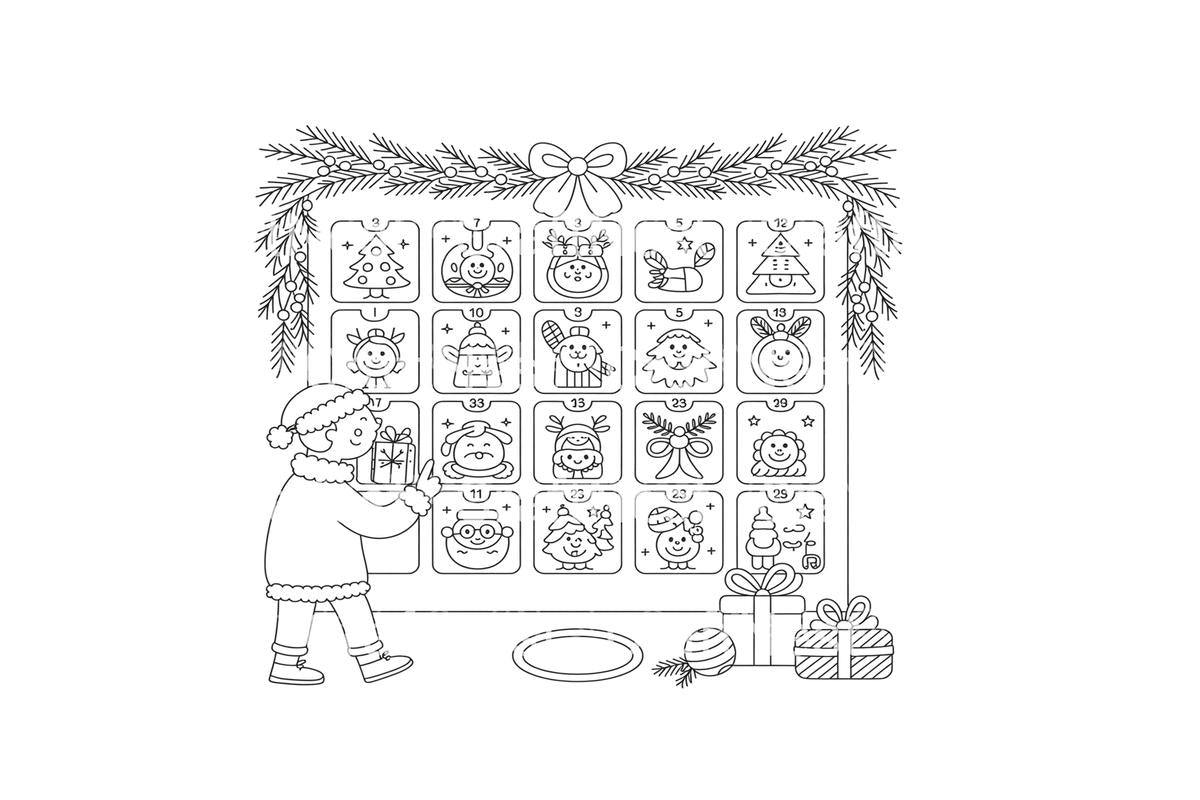 Christmas Advent Calendar Coloring Books