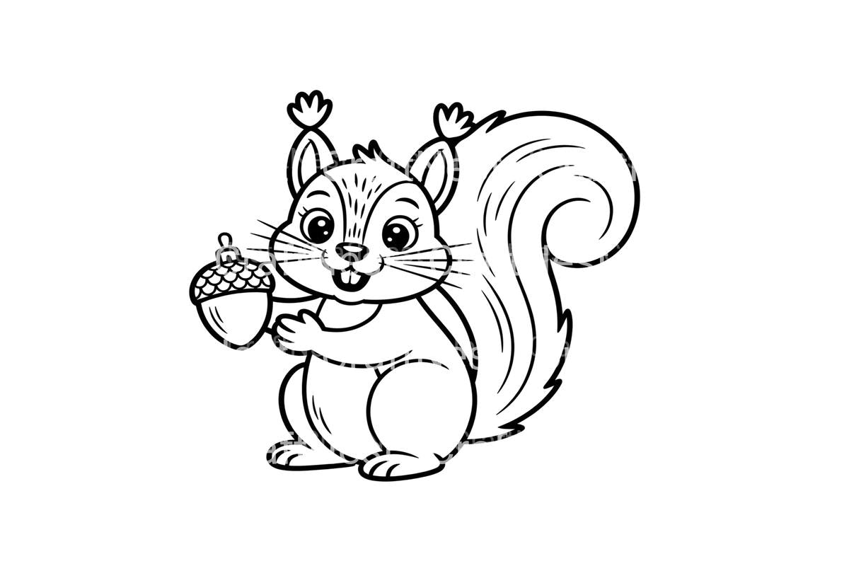 Cute Squirrelsfor Kids Coloring Books