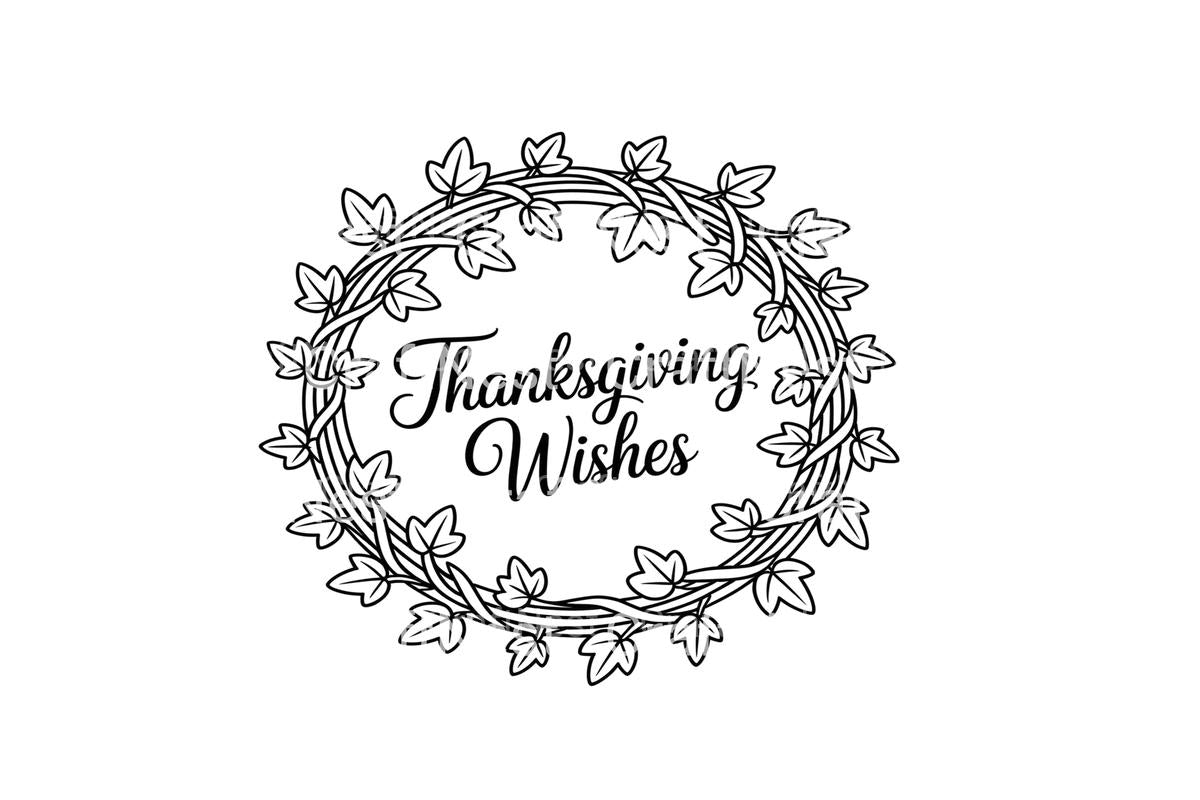 Thanksgiving Wishes Wreath Coloring Books