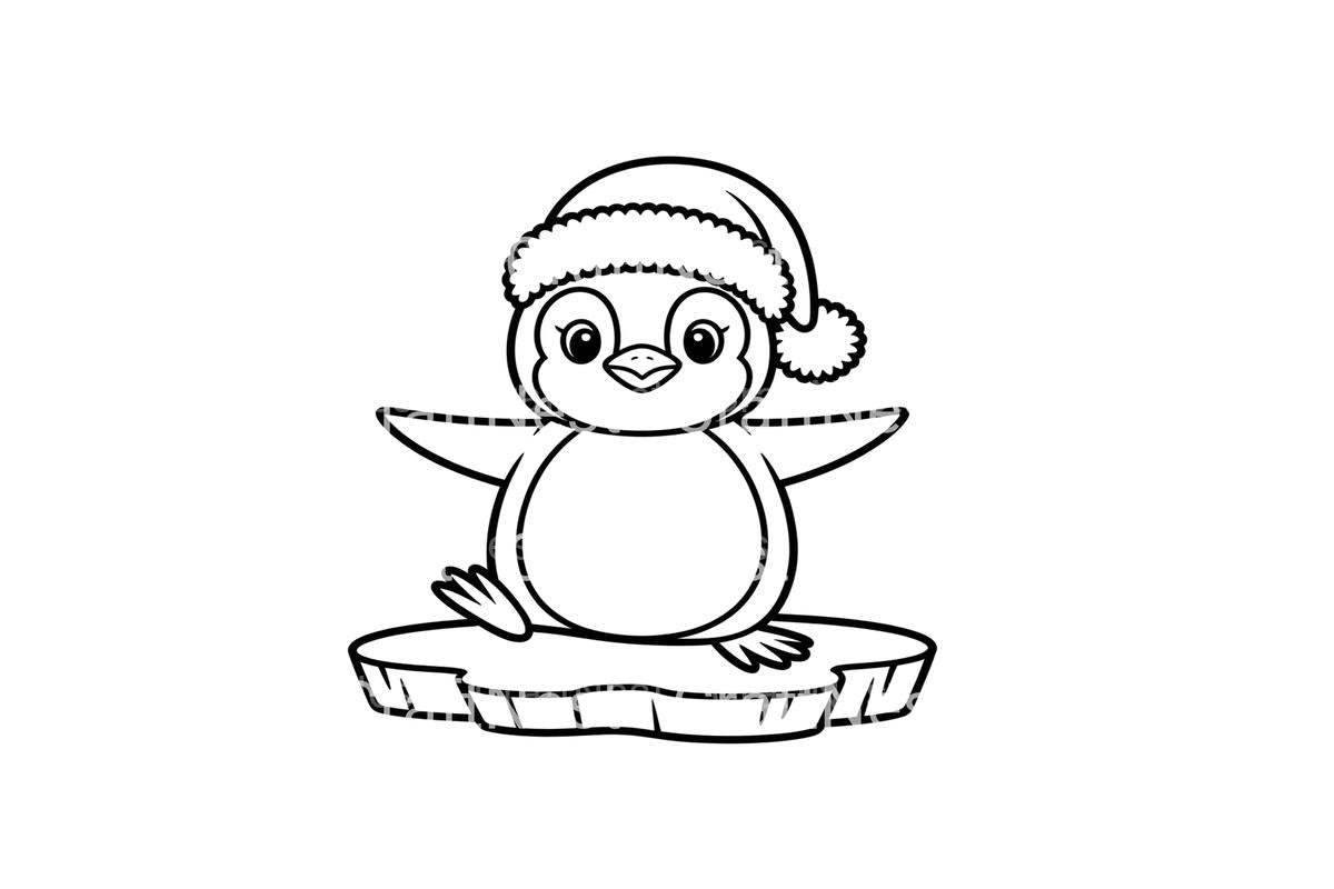 Cute Penguin Christmas Coloring Books