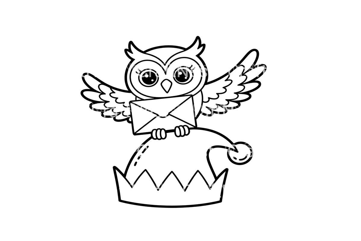 Christmas Elf and Owl Mail Coloring Books
