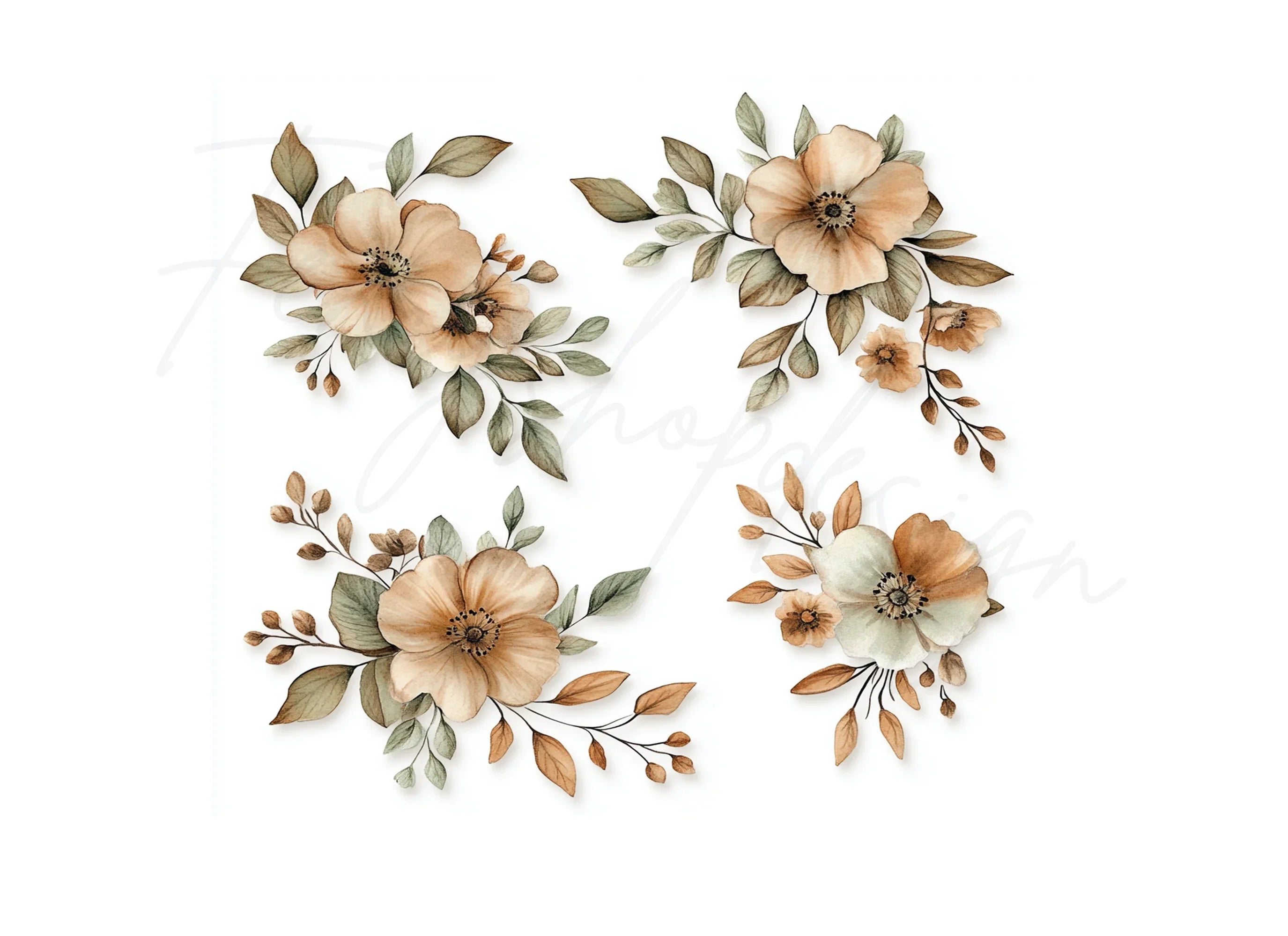 Boho Floral Clipart Bundle