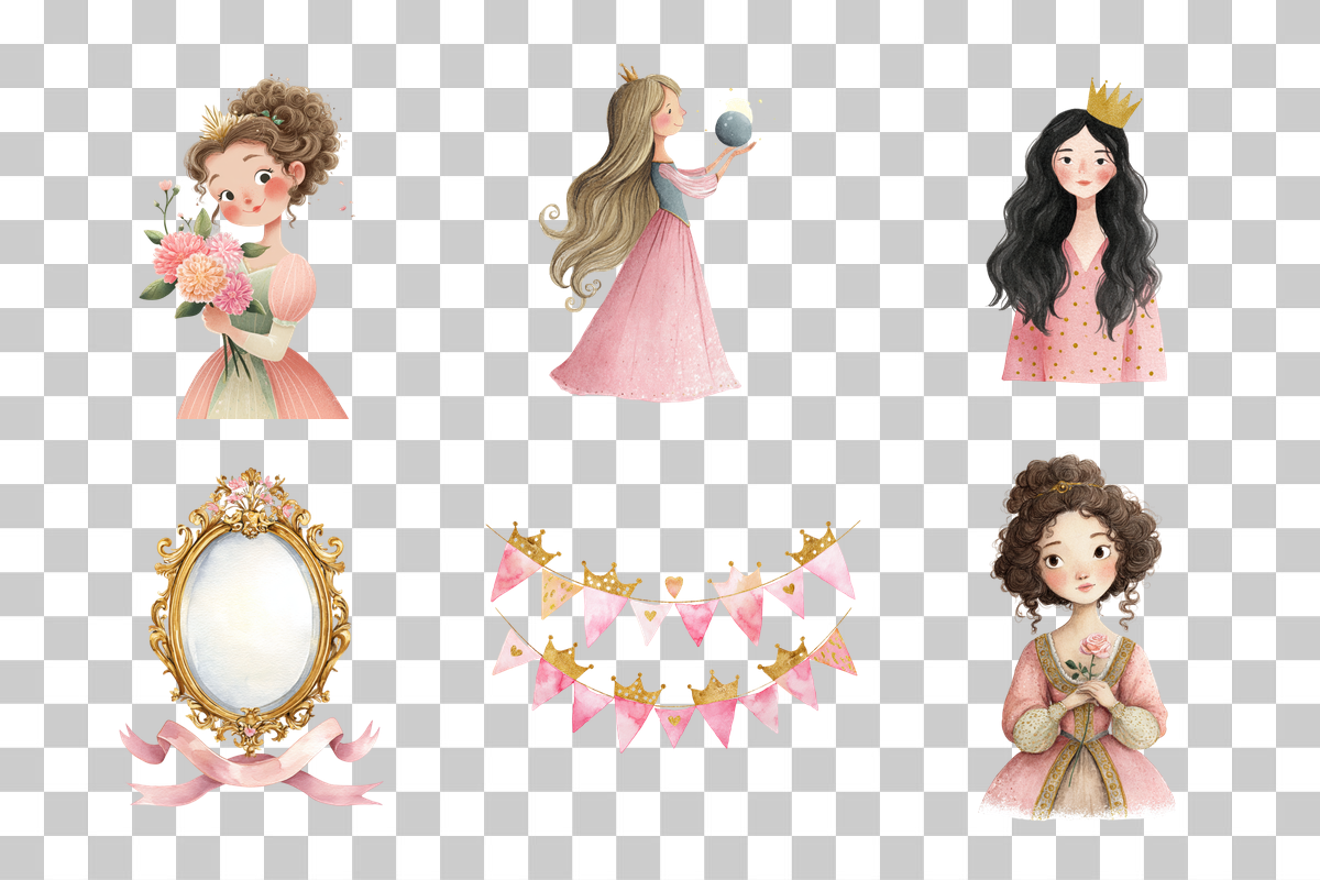 Pink Princess Clipart Bundle