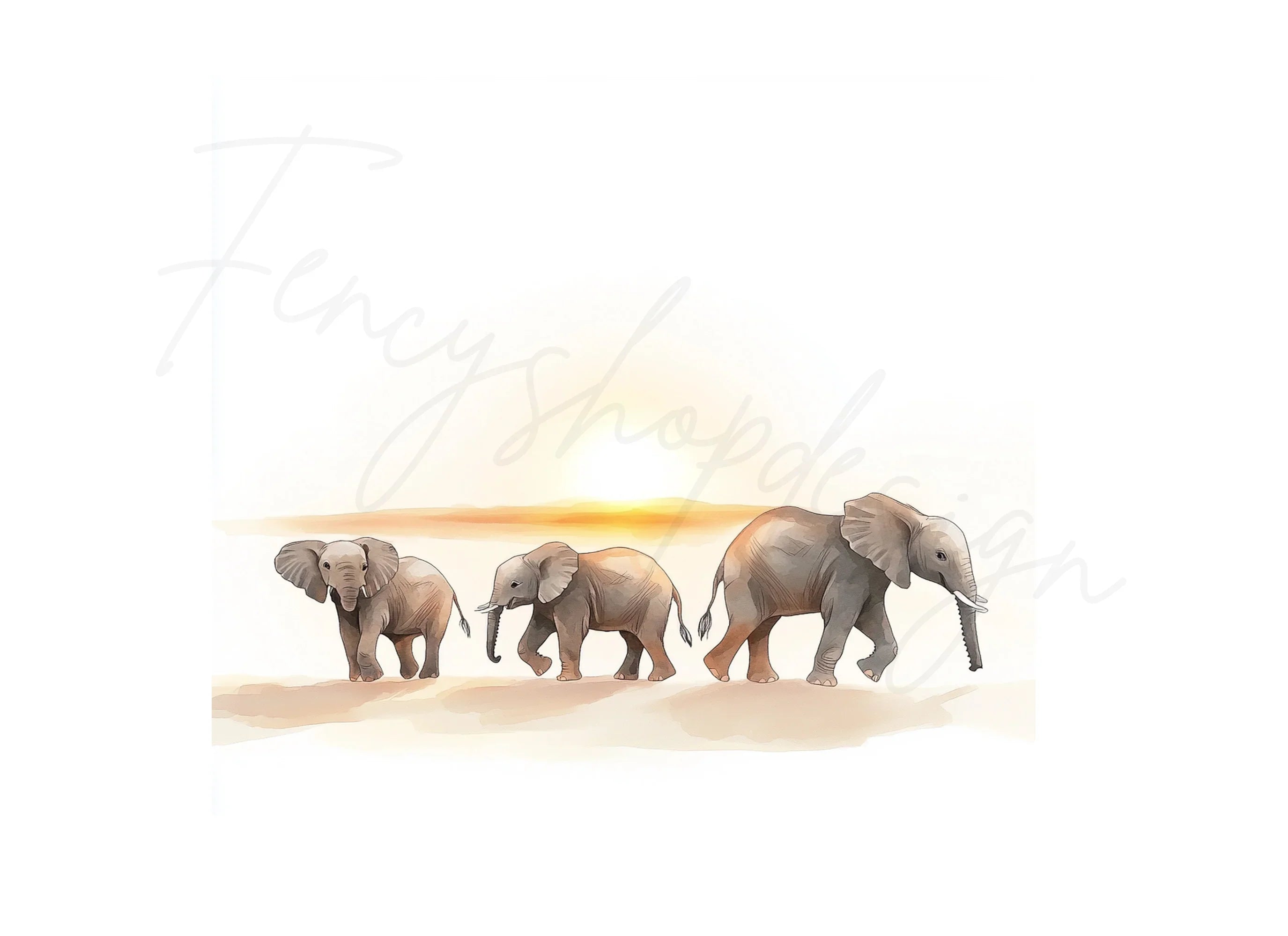 Elephant Family Clipart Bundle
