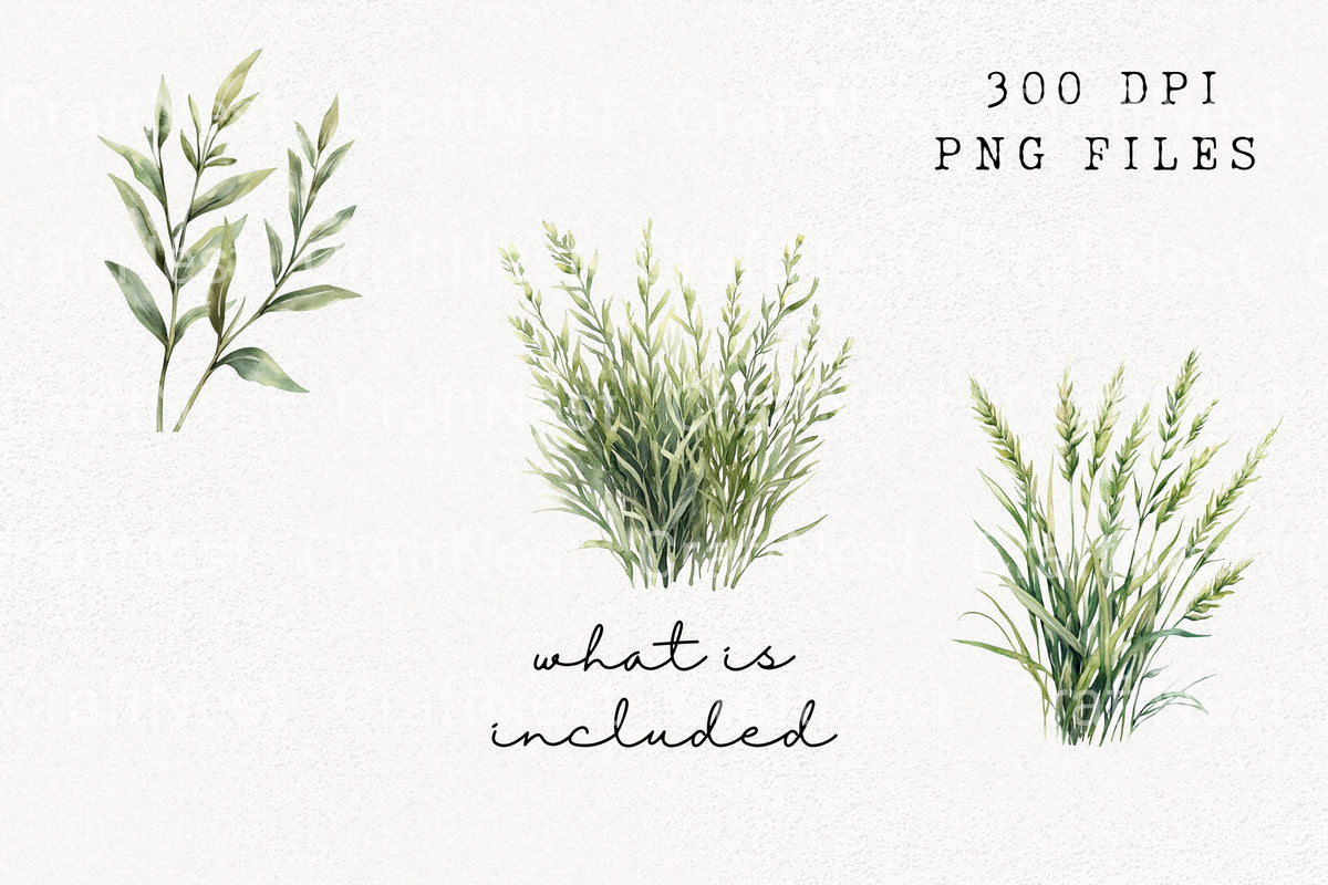 Wild Grass Clipart Bundle