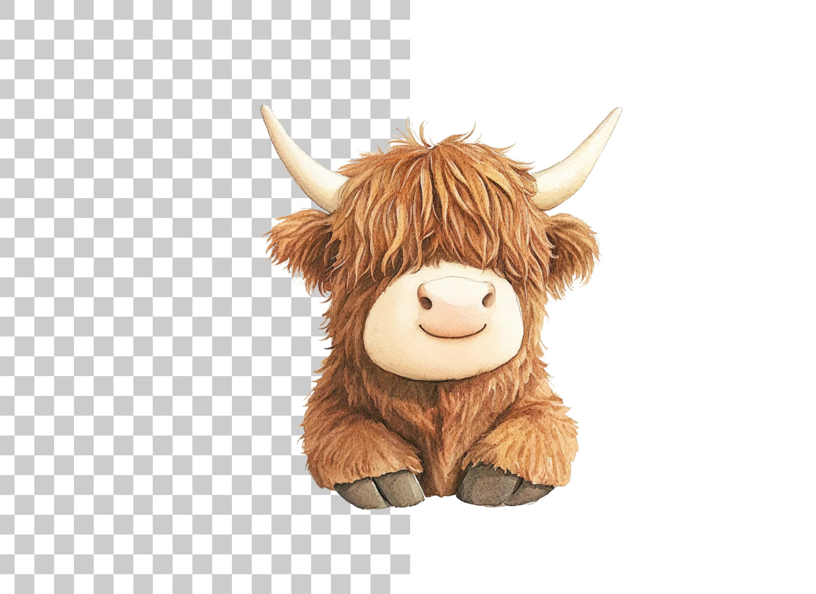 Adorable Highland Cow Clipart Bundle
