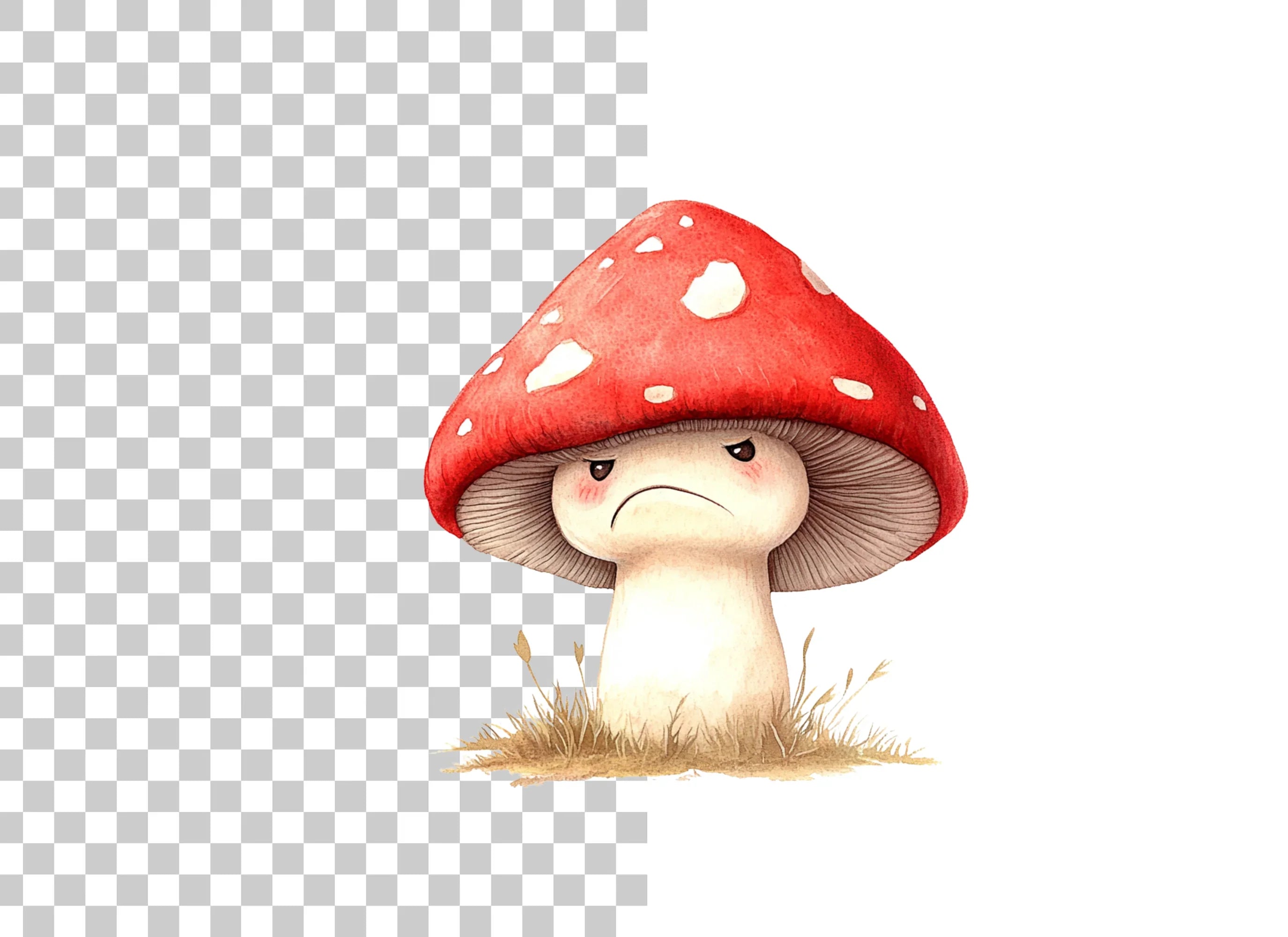 Grumpy Mushroom Clipart Bundle