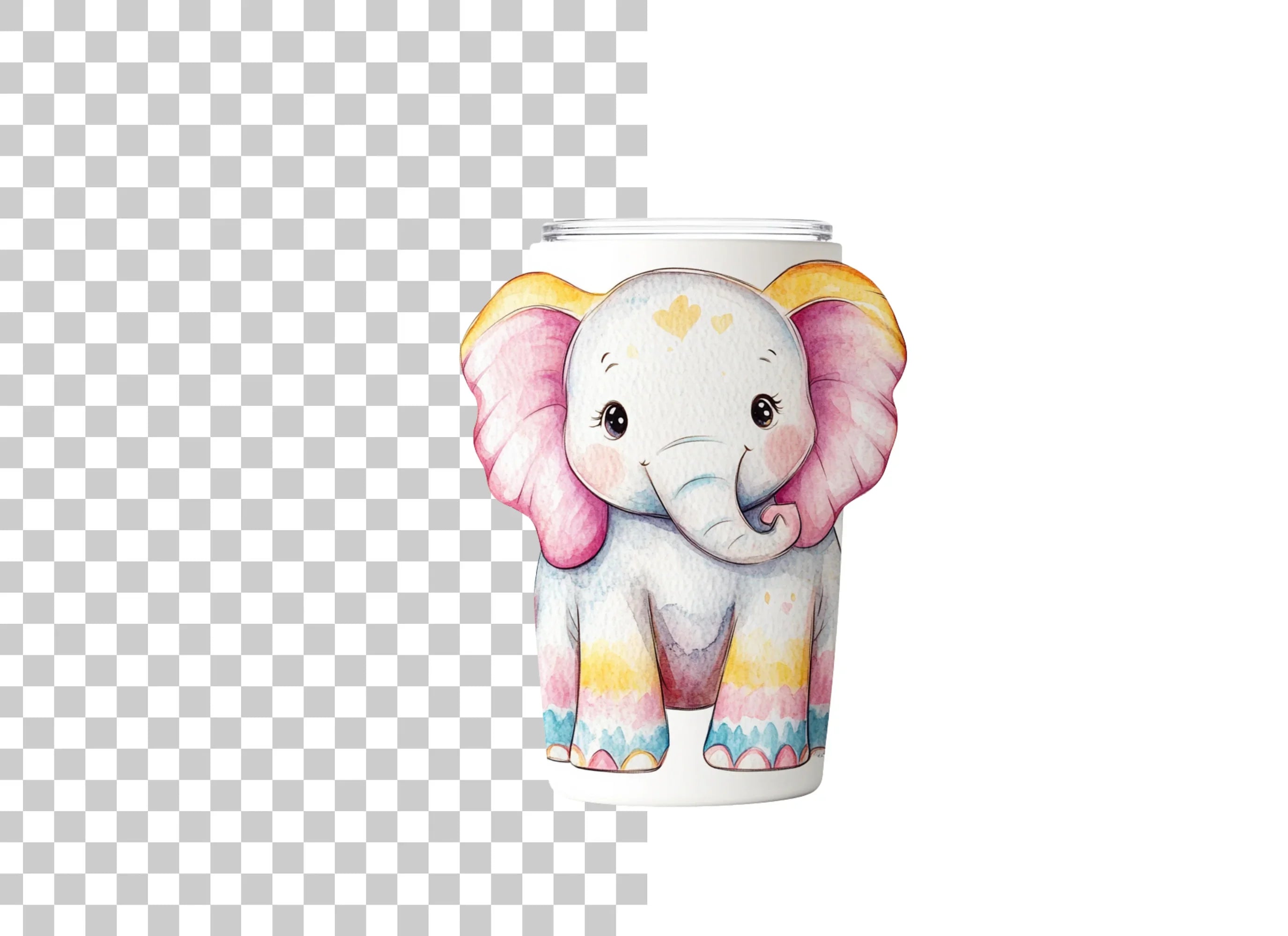 Cute Elephant Can Cooler Clipart Bundle