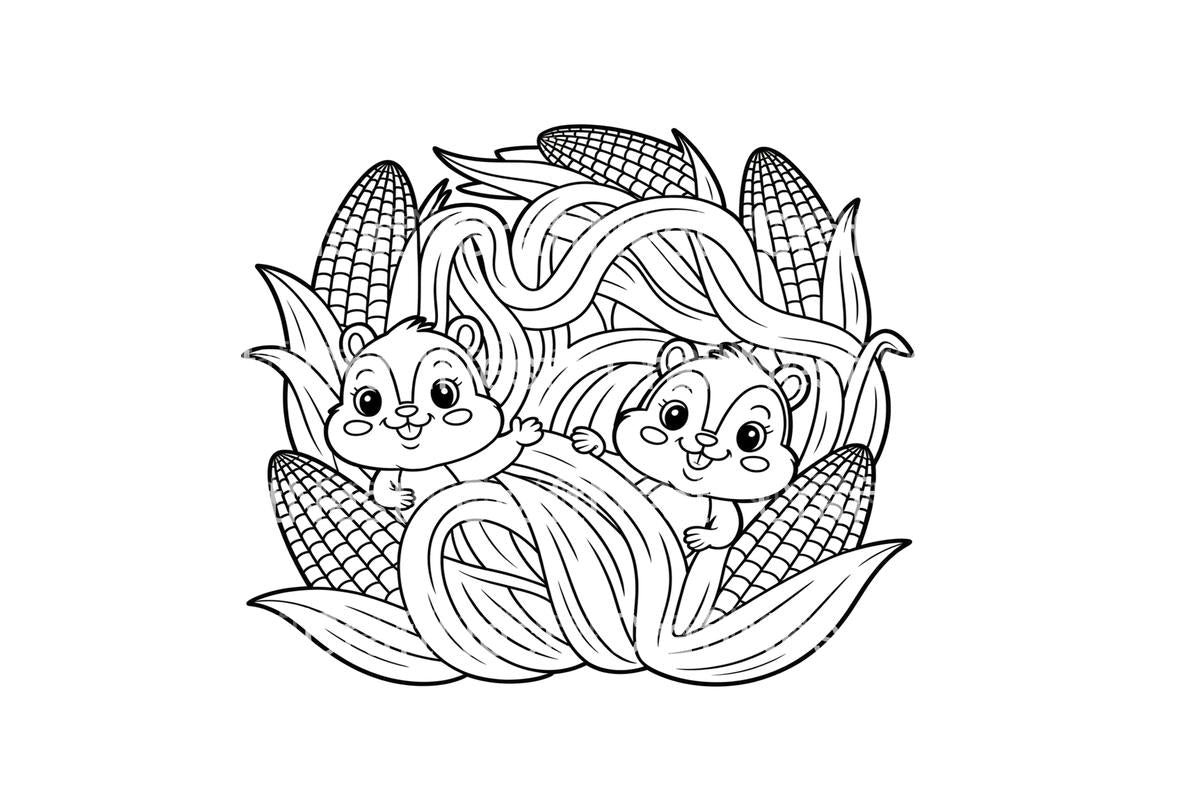 Charming Chipmunks CornfieldFun Coloring Books