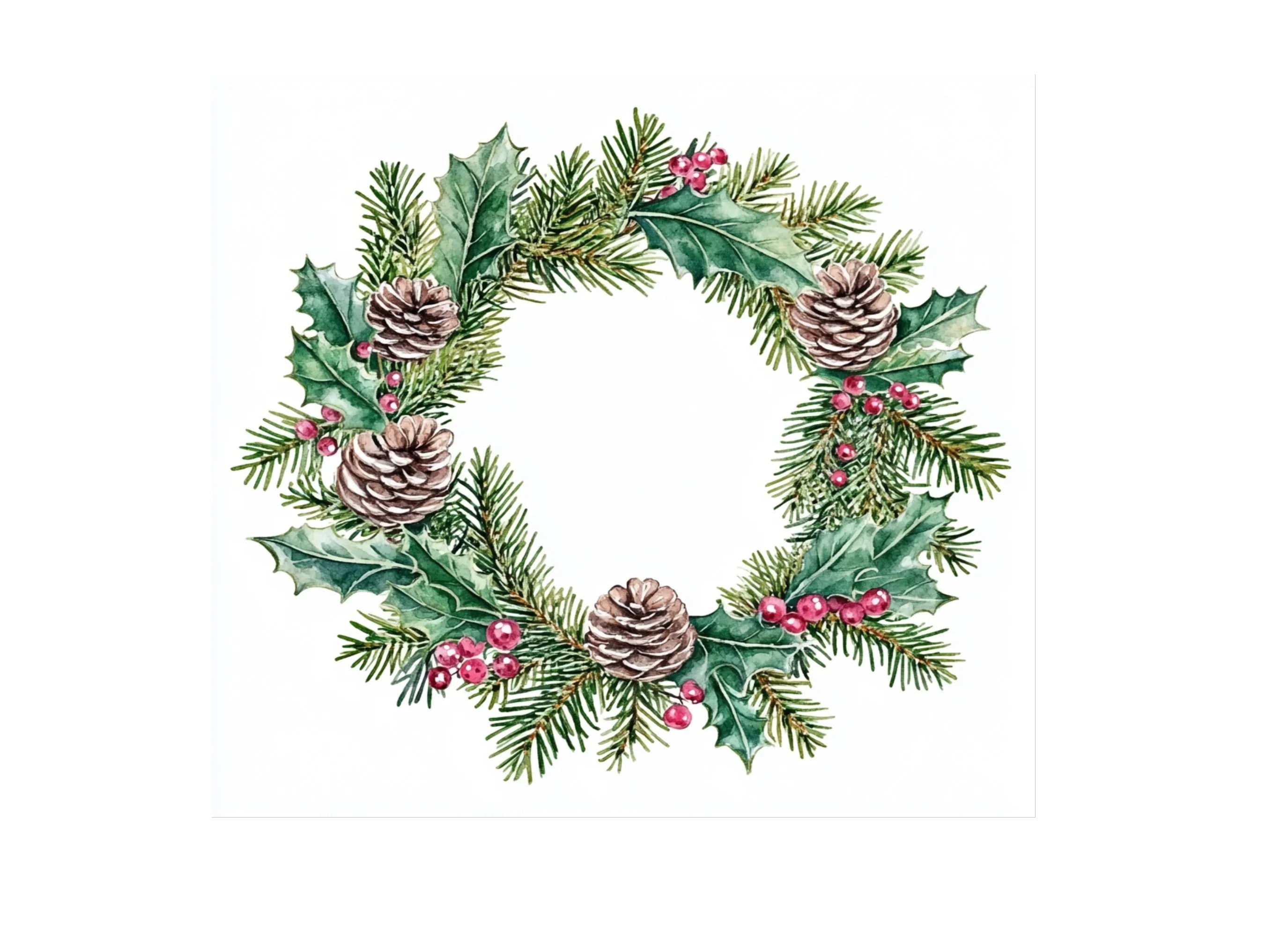 Festive Holiday Wreath Clipart Bundle