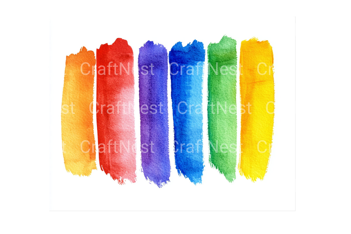 Rainbow Strokes Clipart Bundle
