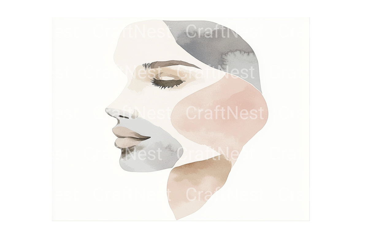 Abstract Faces Elements Clipart Bundle