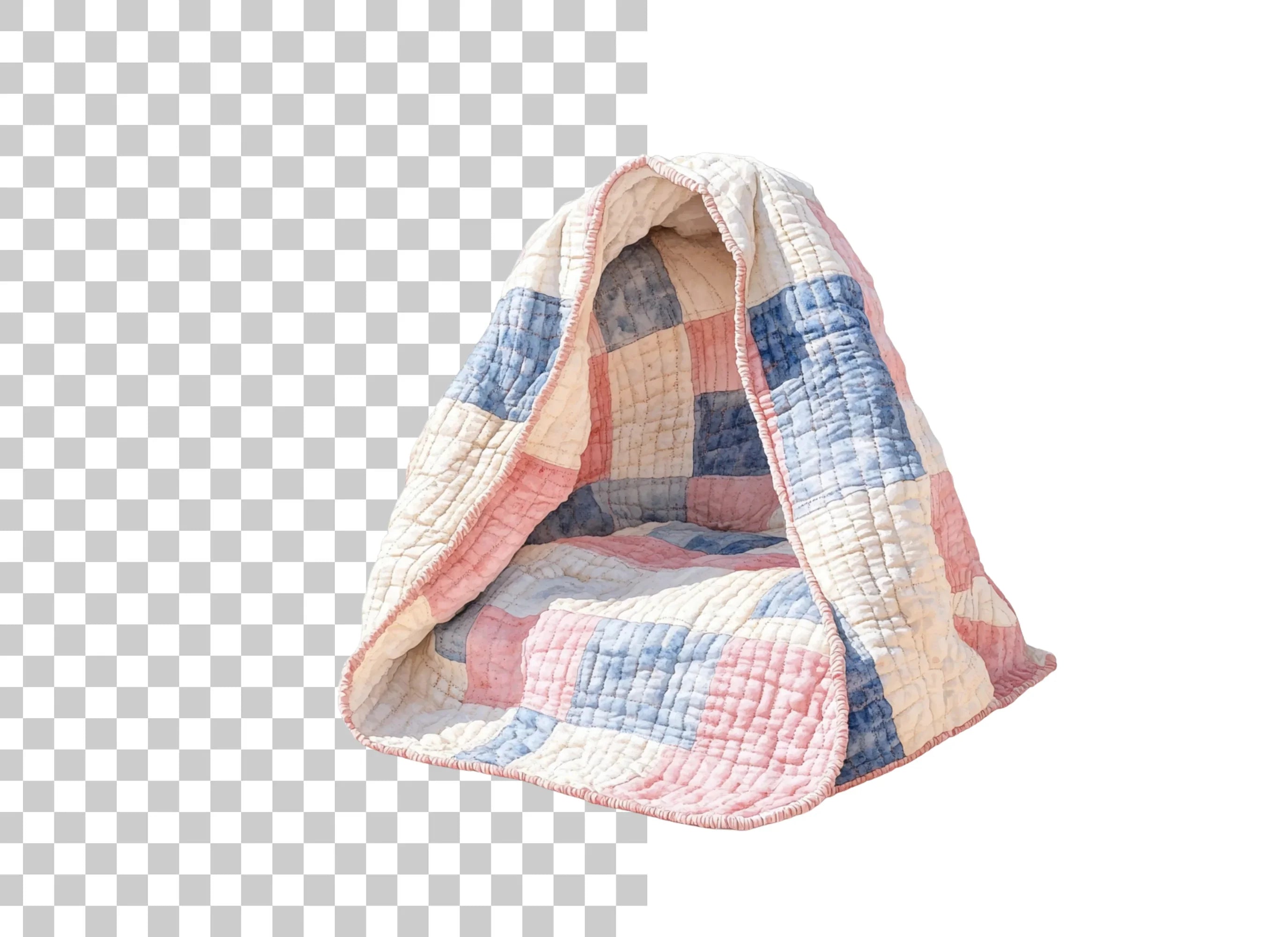 Cozy Patchwork Quilt Blanket Clipart Bundle
