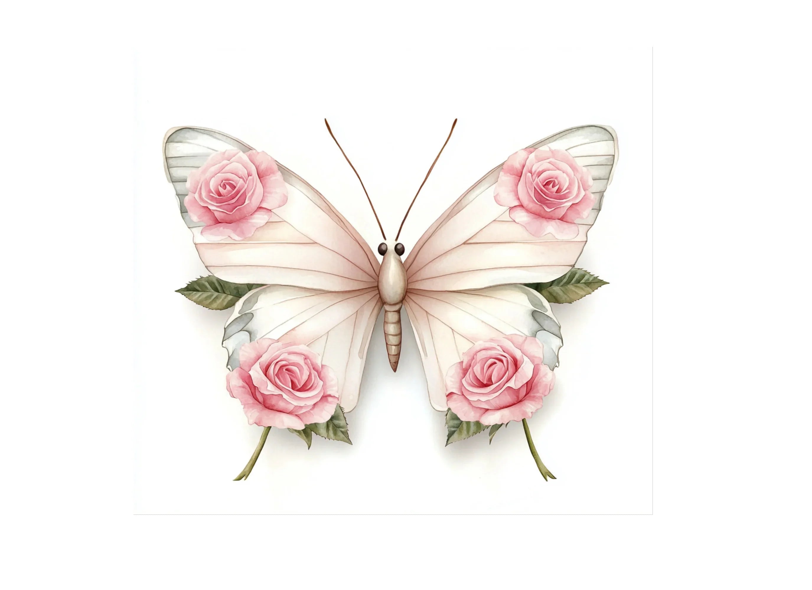 Butterfly Rose Clipart Bundle
