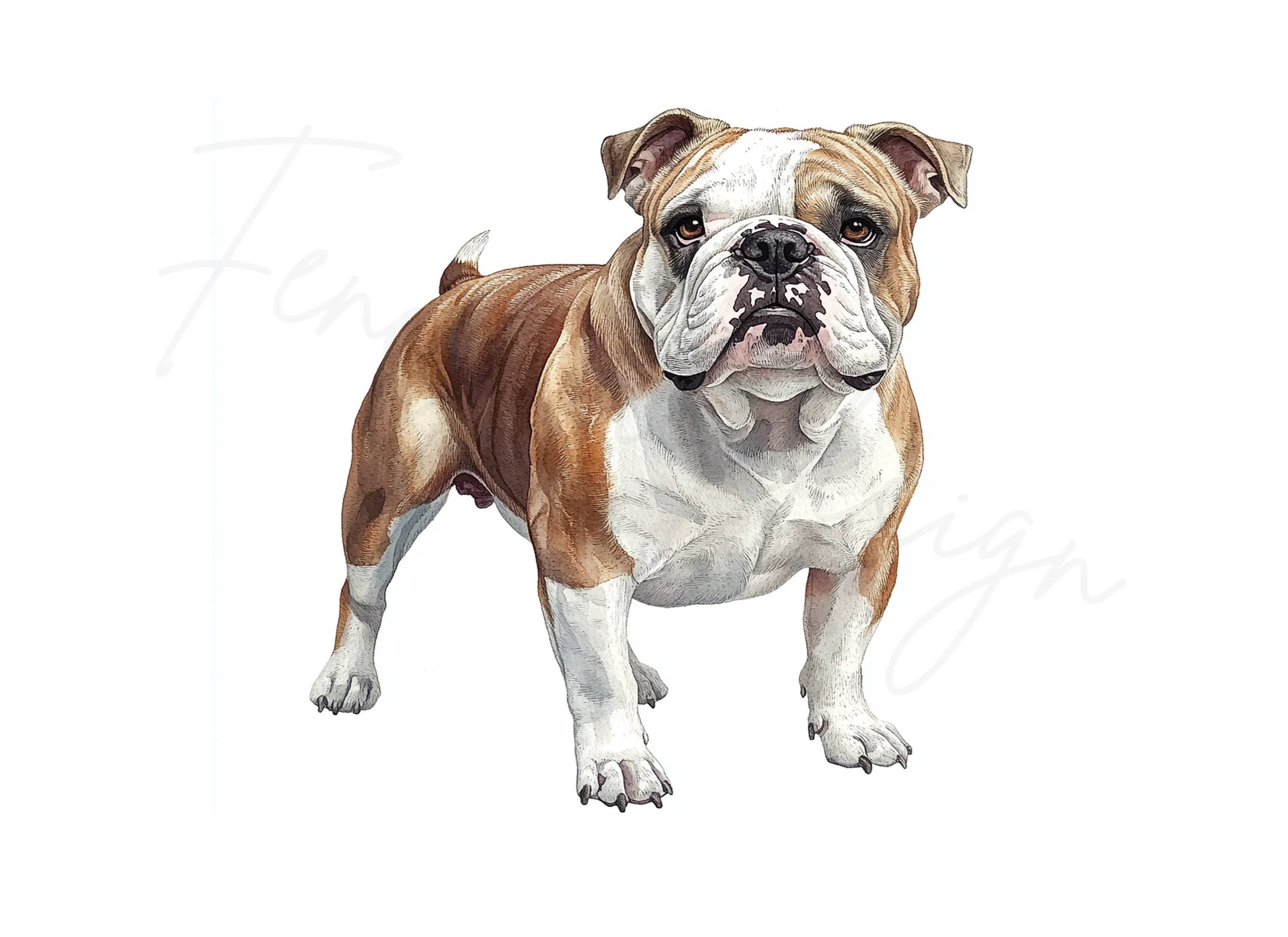 Cute Bulldog Dog Clipart Bundle