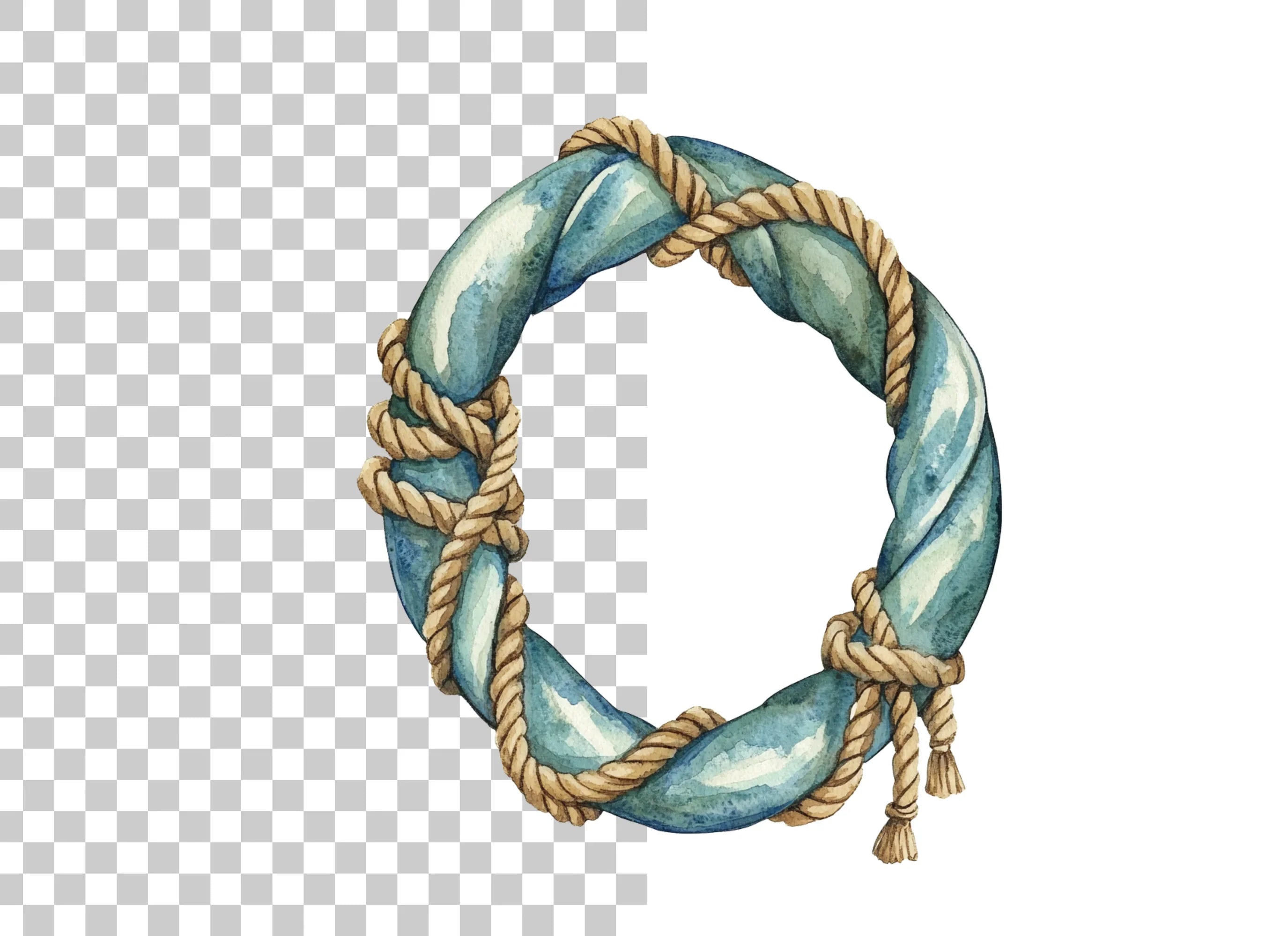 Nautical Rope Wreath Clipart Bundle