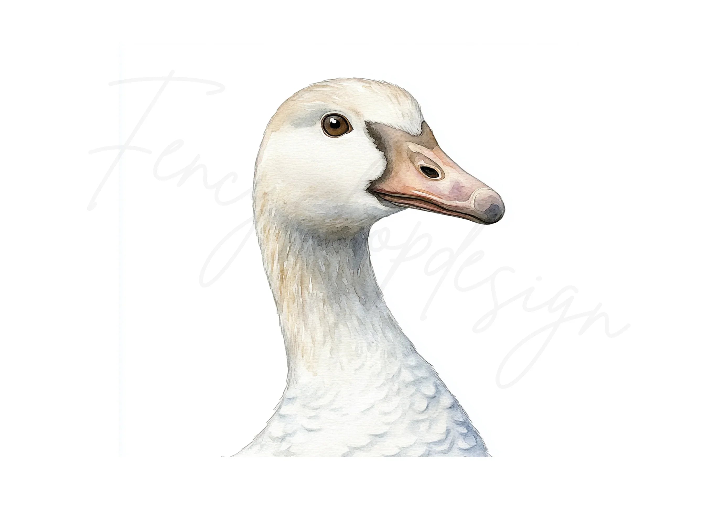 White Goose Head Clipart Bundle