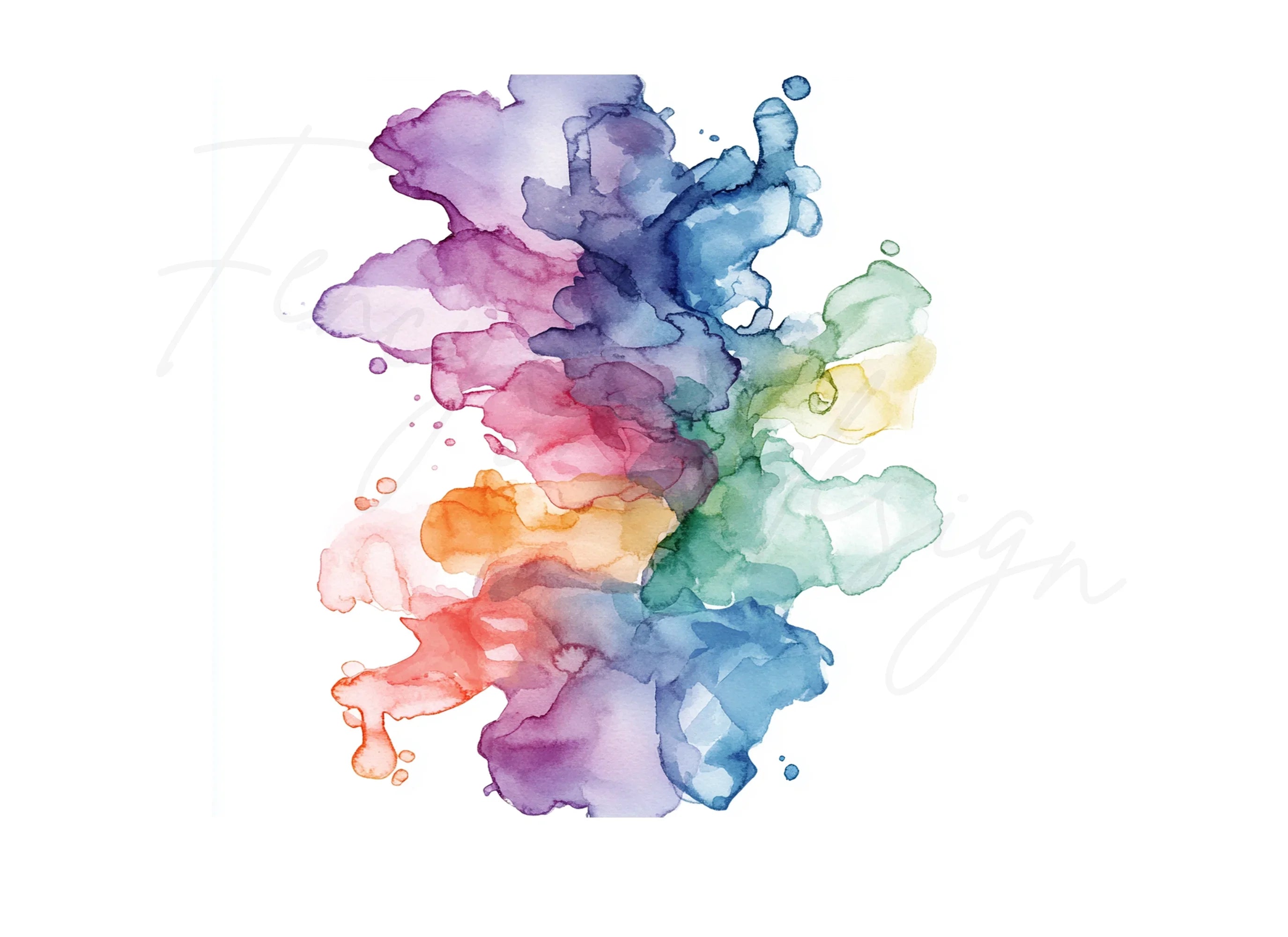 Abstract Ink Flow Clipart Bundle