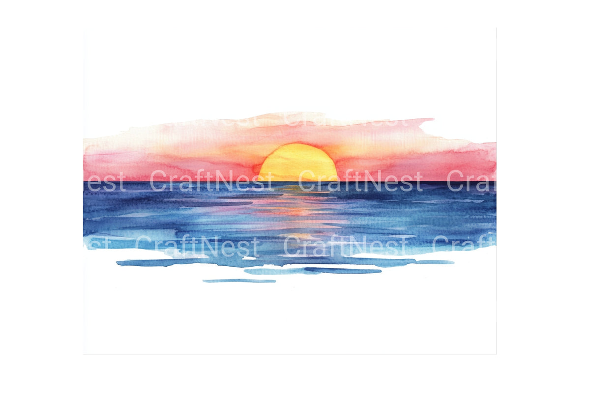 Sunset Mountain Clipart Bundle