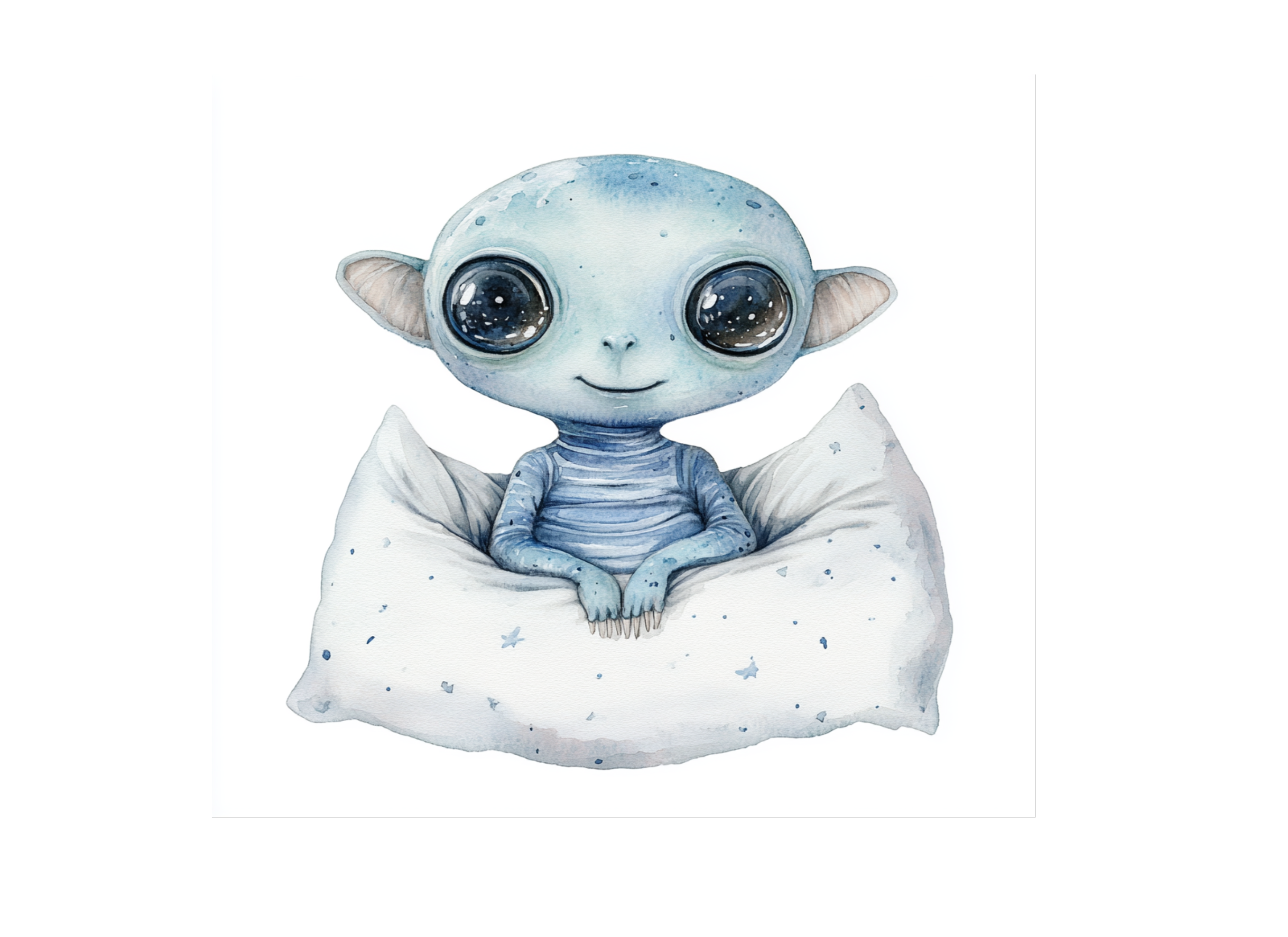 Sweet Alien Babies Sleeping Clipart Bundle