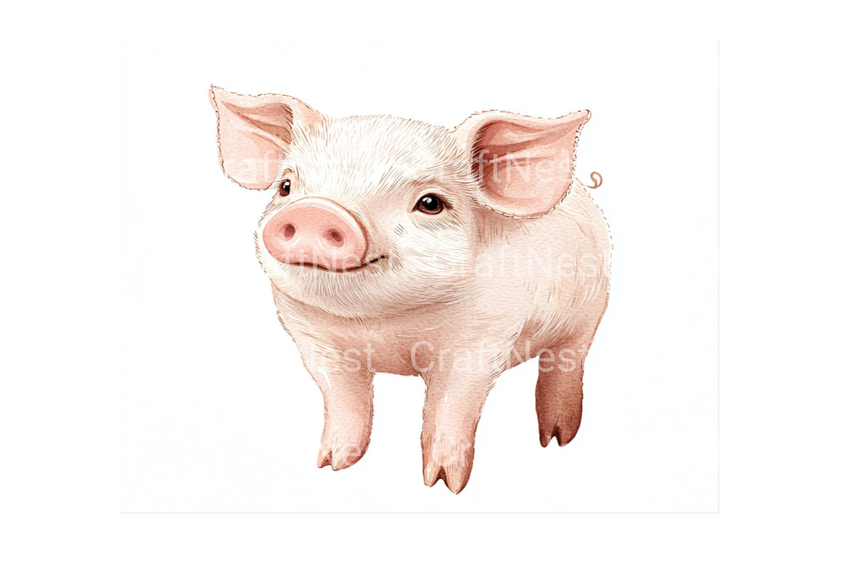 Patchwork Piglet Elements Clipart Bundle