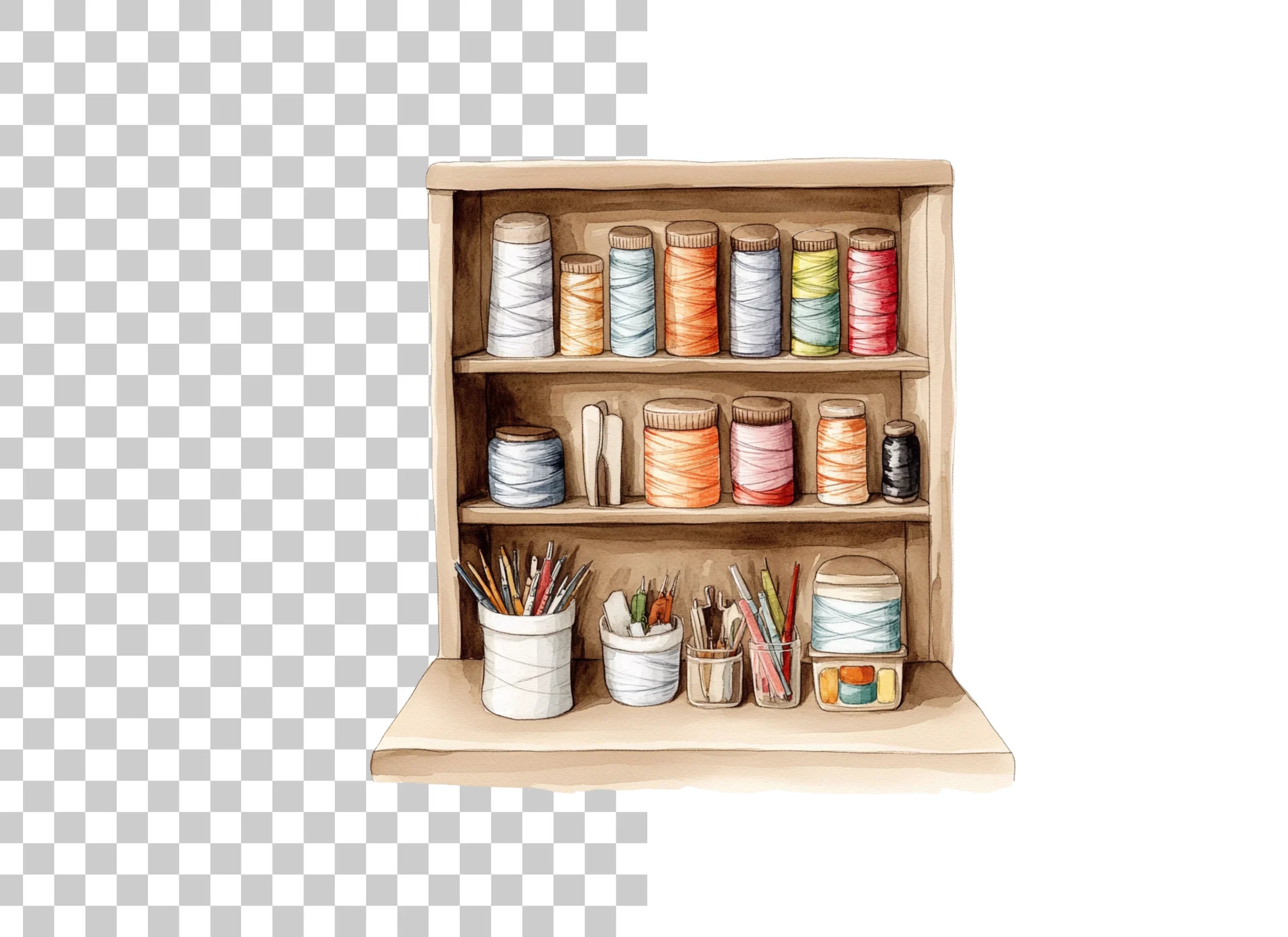 Sewing Craft Supplies Clipart Bundle