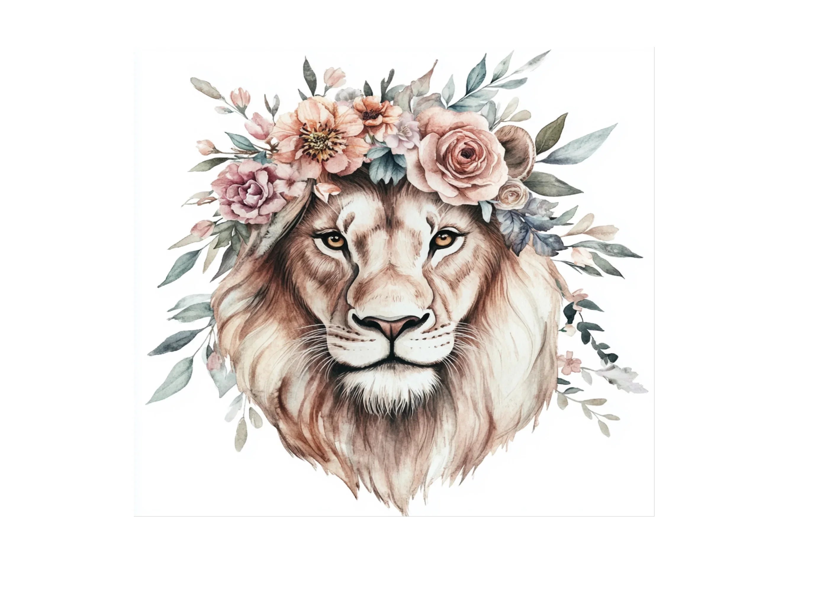 Floral Lion King Clipart Bundle