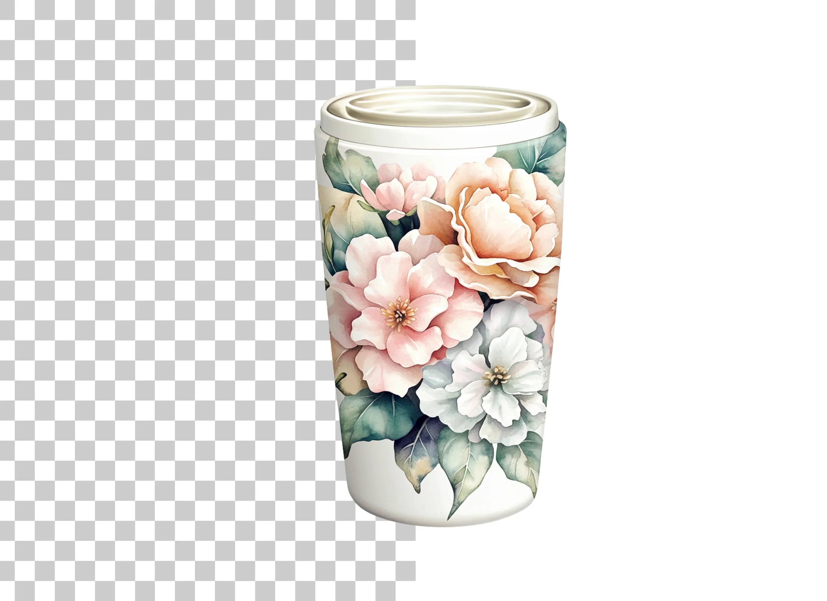 Floral Tumbler Clipart Bundle