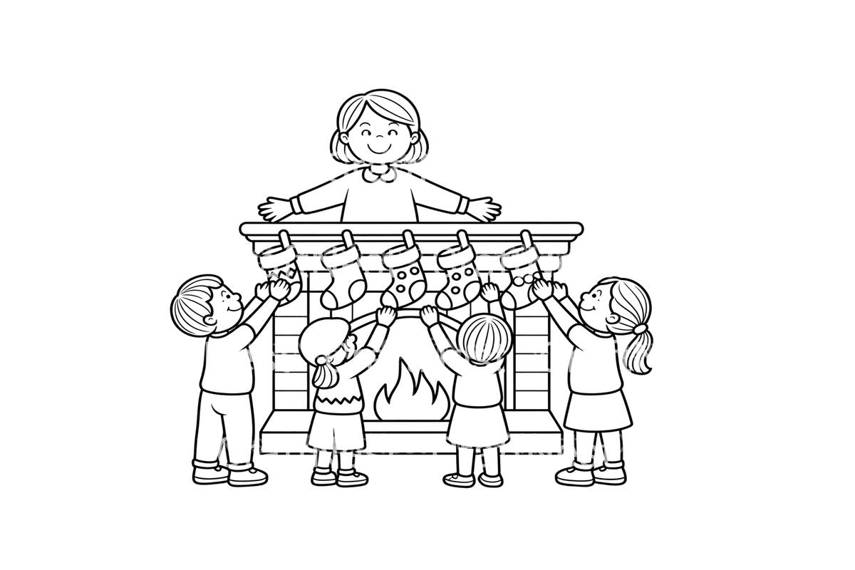 Decorating Fireplace Coloring Books