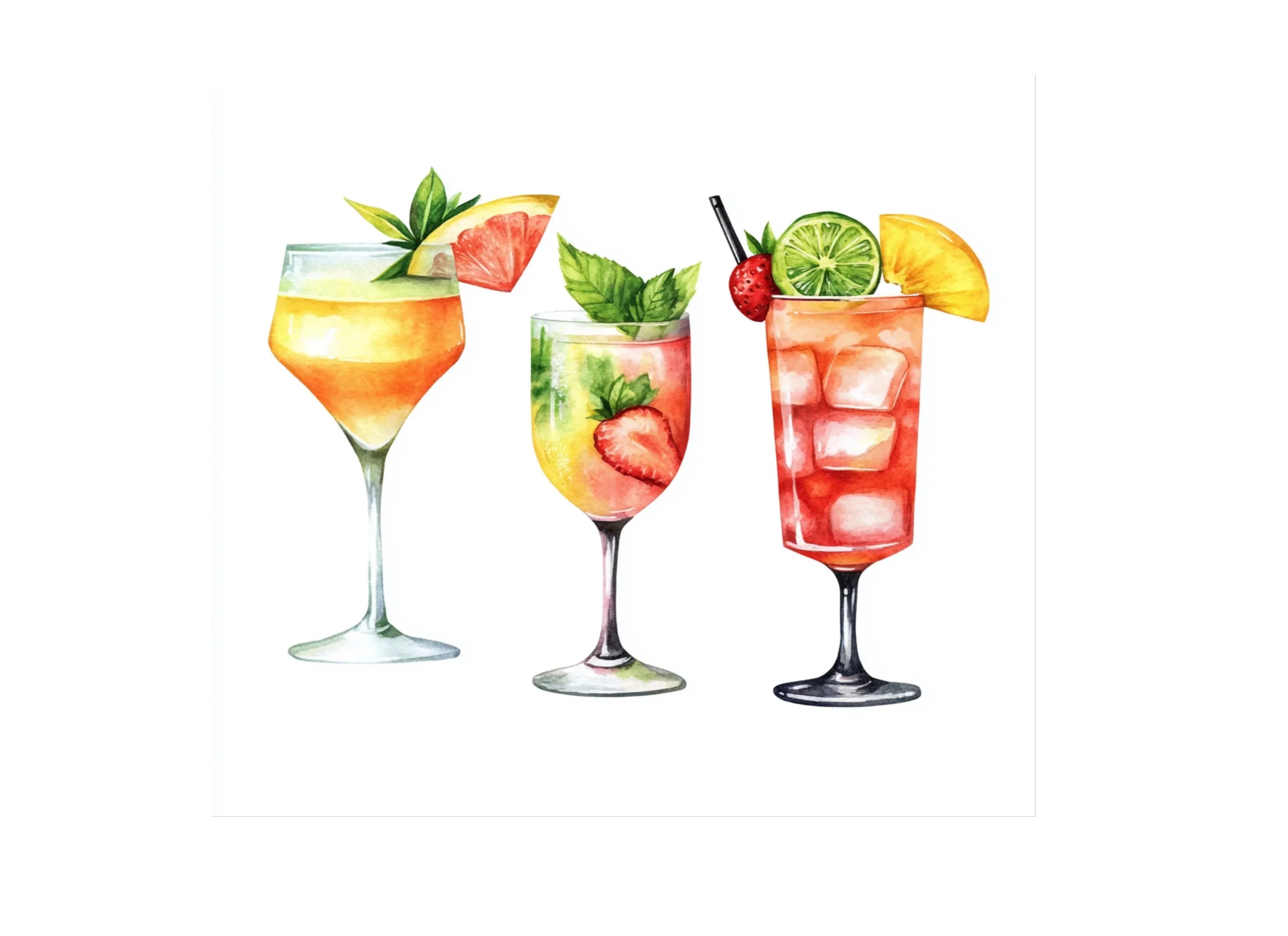 Summer Cocktail Clipart Bundle
